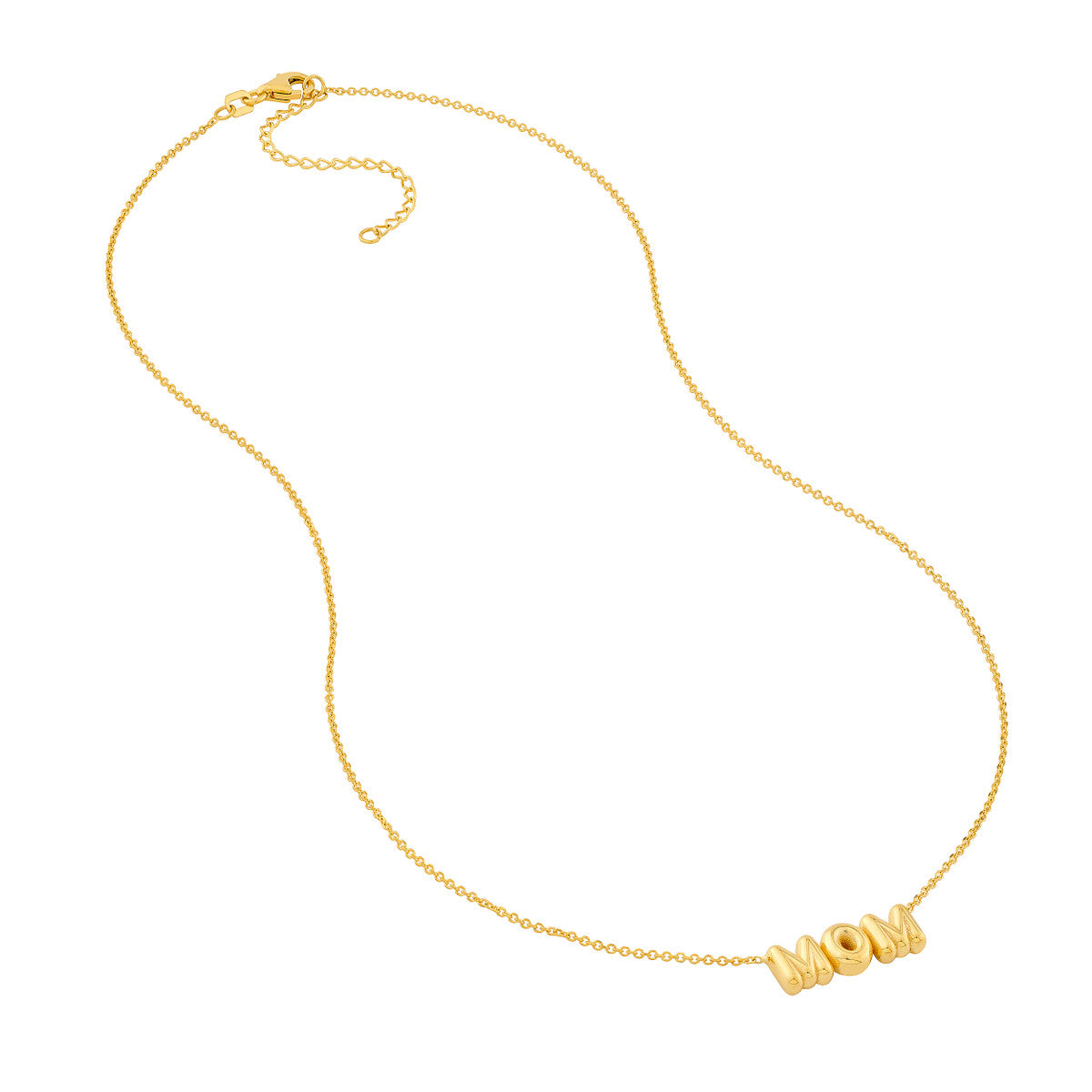 14K Yellow Gold Puff Mom Necklace Birmingham Jewelry Necklace Birmingham Jewelry 