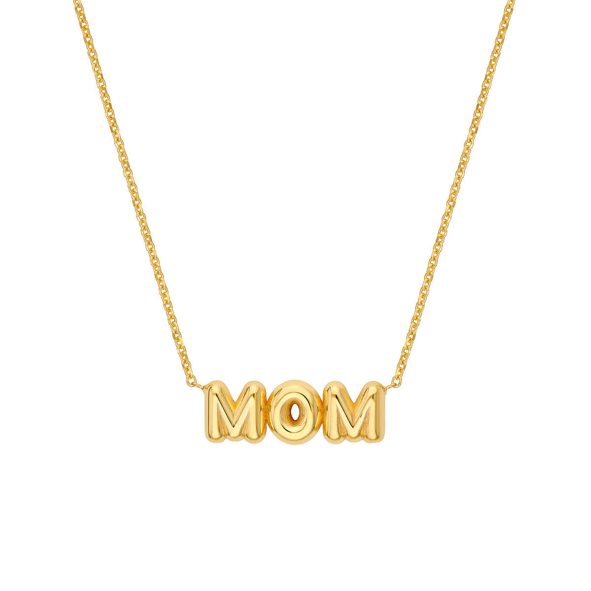 14K Yellow Gold Puff Mom Necklace Birmingham Jewelry Necklace Birmingham Jewelry 