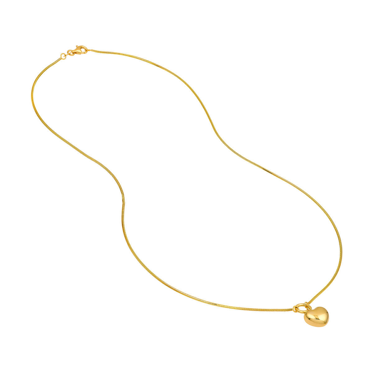 14K Yellow Gold Dangle Heart Necklace