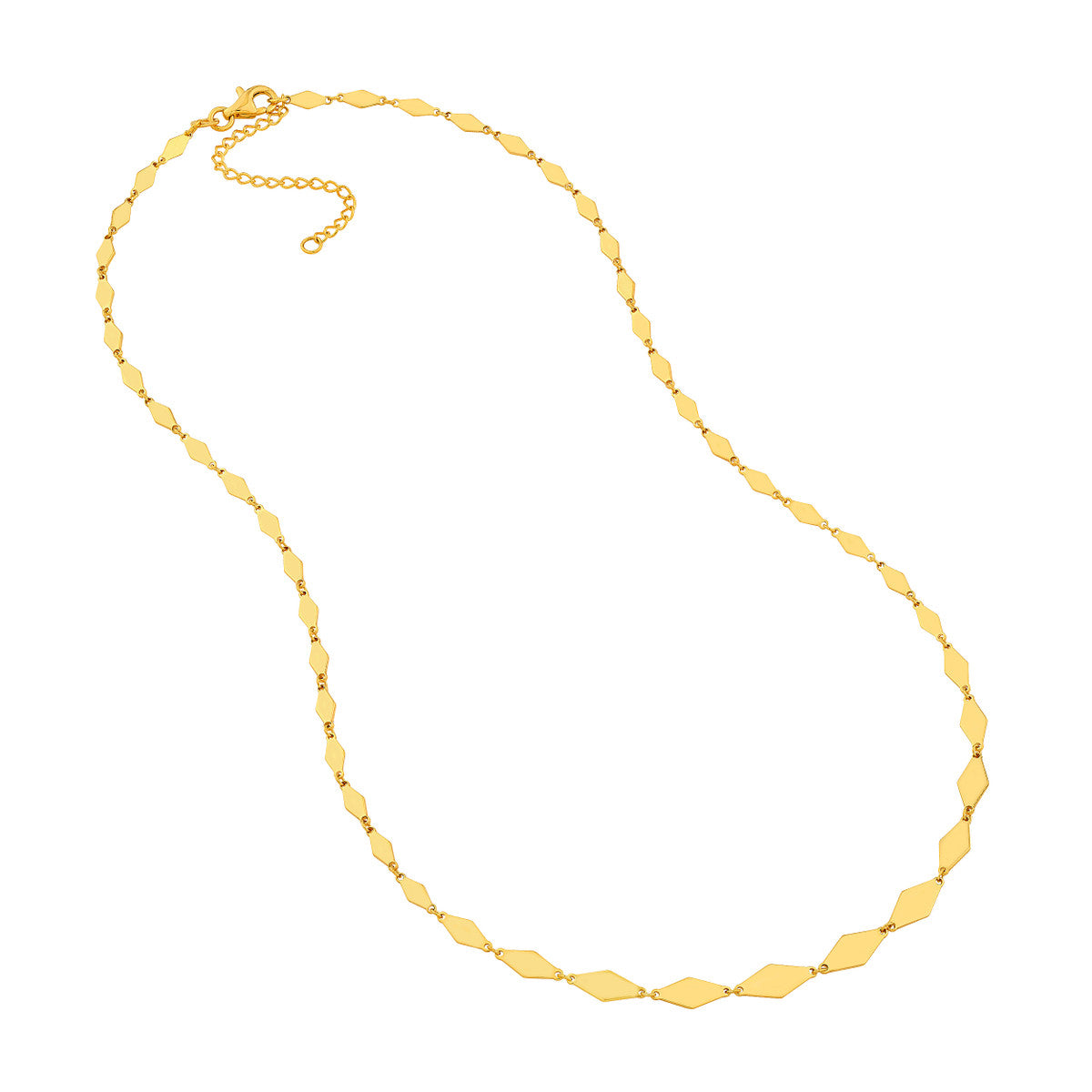 14K Yellow Gold Graduated Diamond Flat Link Necklace Birmingham Jewelry Necklace Birmingham Jewelry 