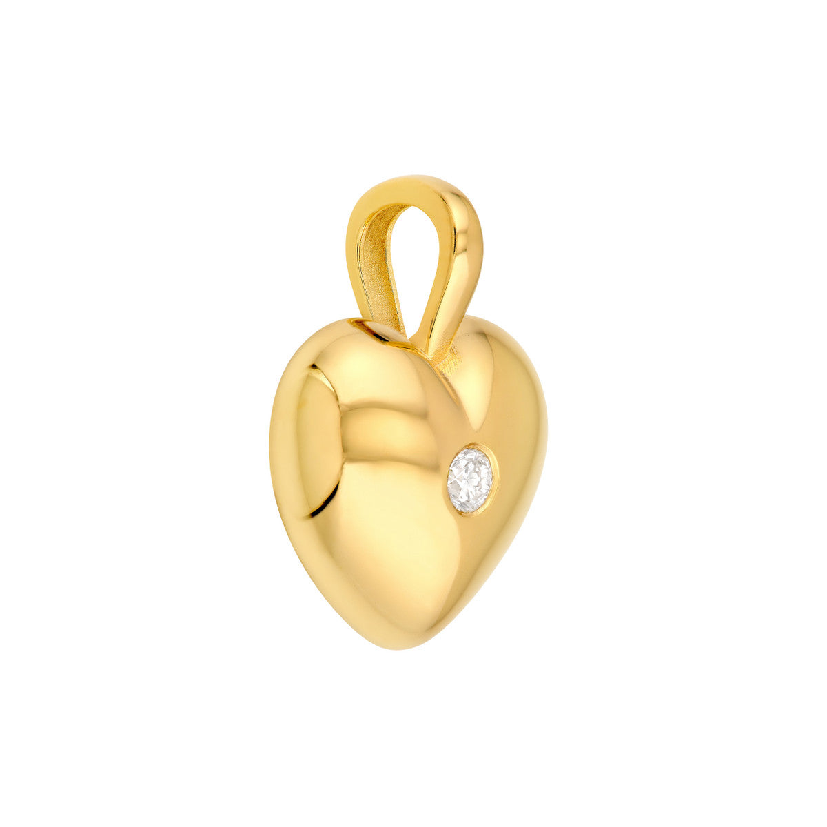 14K Yellow Gold Diamond Heart Pendant