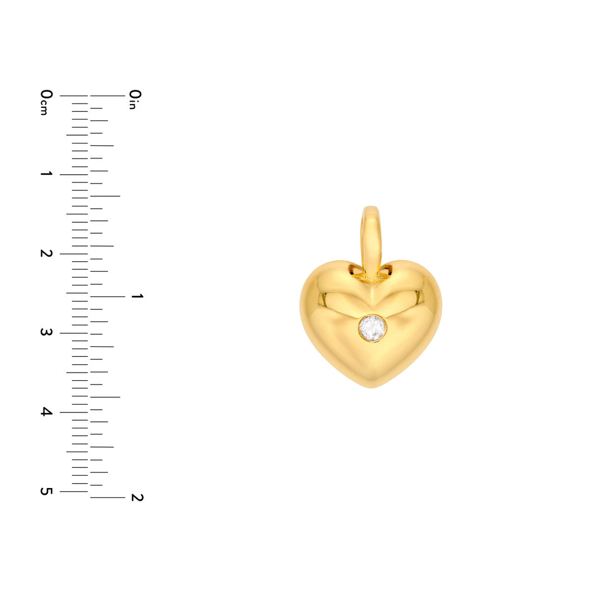 14K Yellow Gold Diamond Heart Pendant