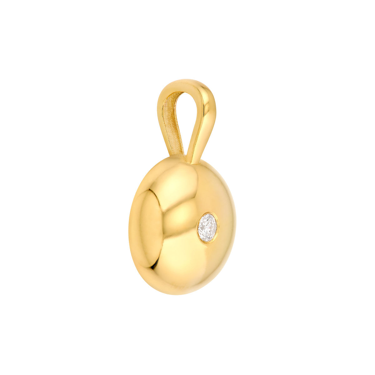 14K Yellow Gold Diamond Disc Pendant