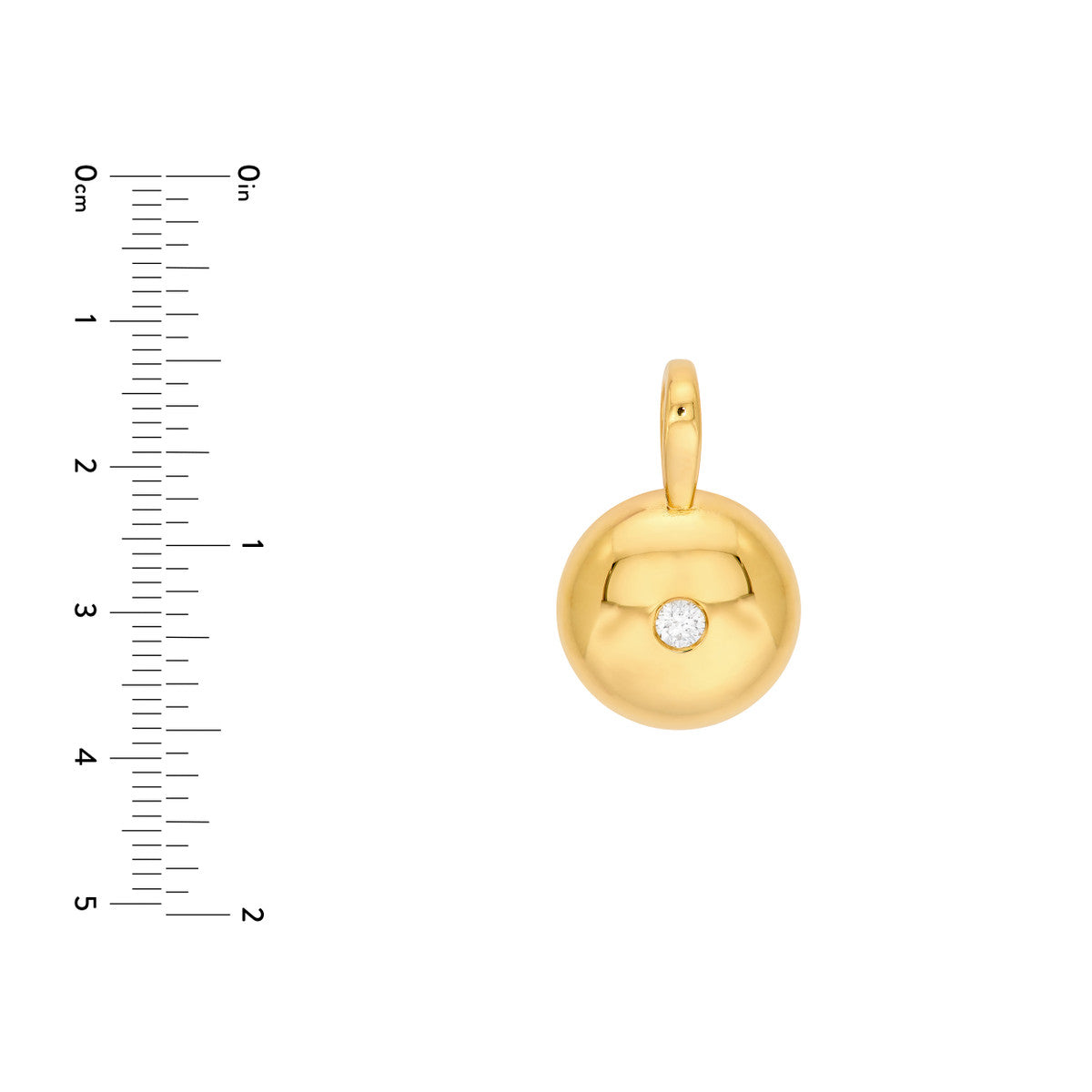 14K Yellow Gold Diamond Disc Pendant