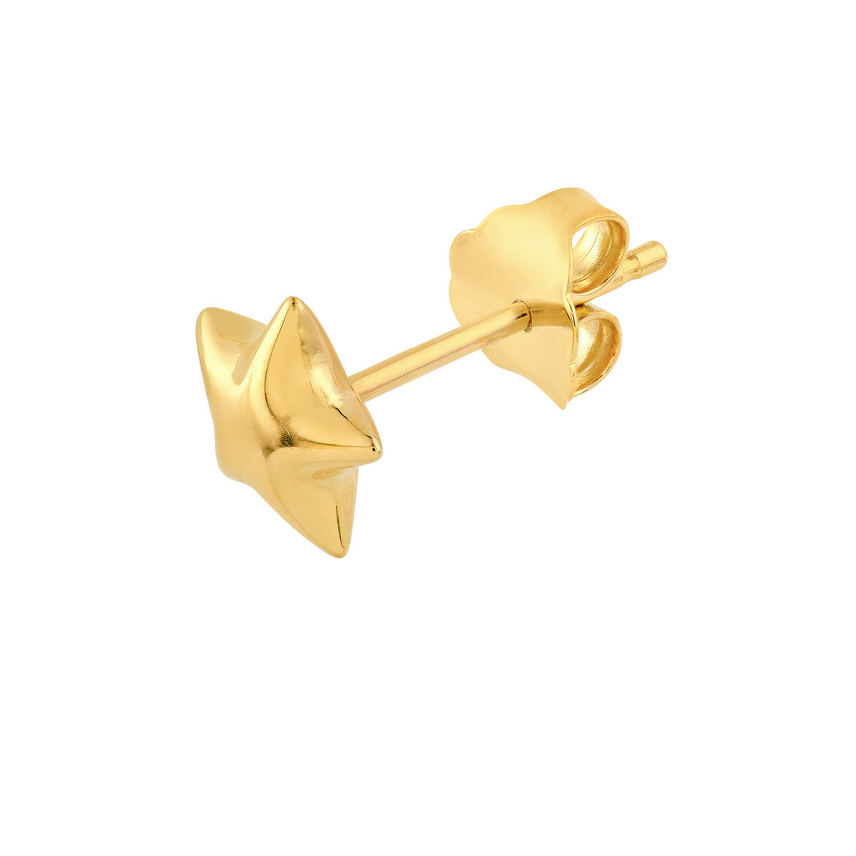 14K Yellow Gold Puffy Star Stud Earrings
