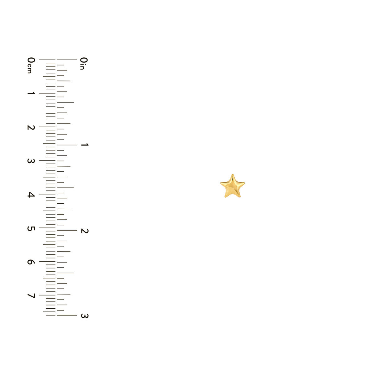 14K Yellow Gold Puffy Star Stud Earrings