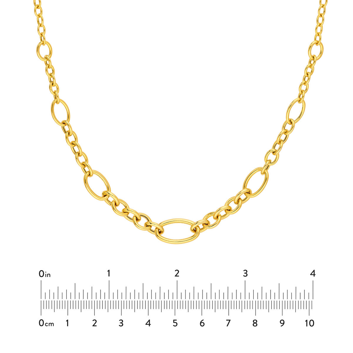 14K Yellow Gold Hollow Graduated Oval Link Chain Necklace Birmingham Jewelry Gold Chain Birmingham Jewelry 