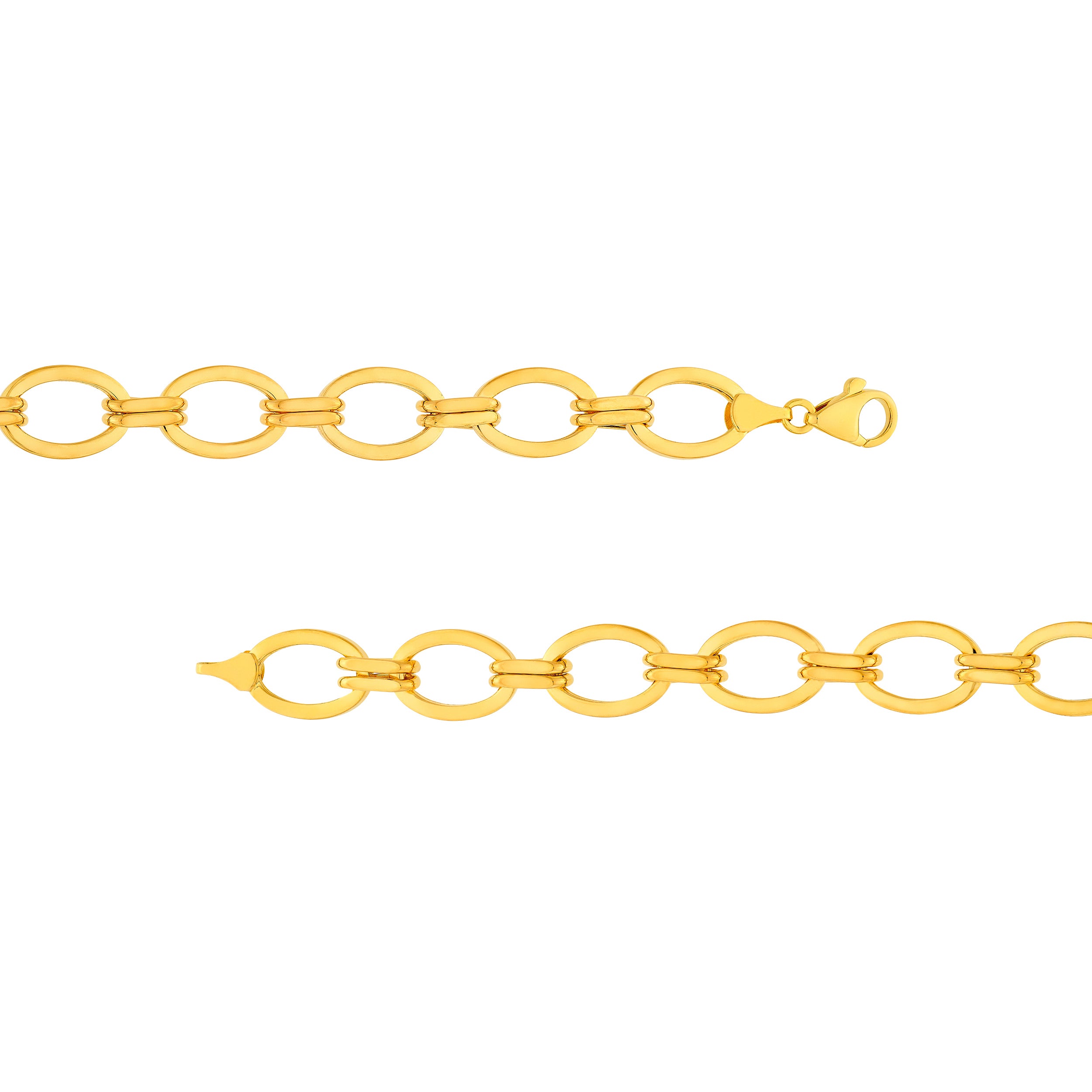 14K Yellow Gold Hollow Oval & Double Link Chain Birmingham Jewelry Chain Birmingham Jewelry 