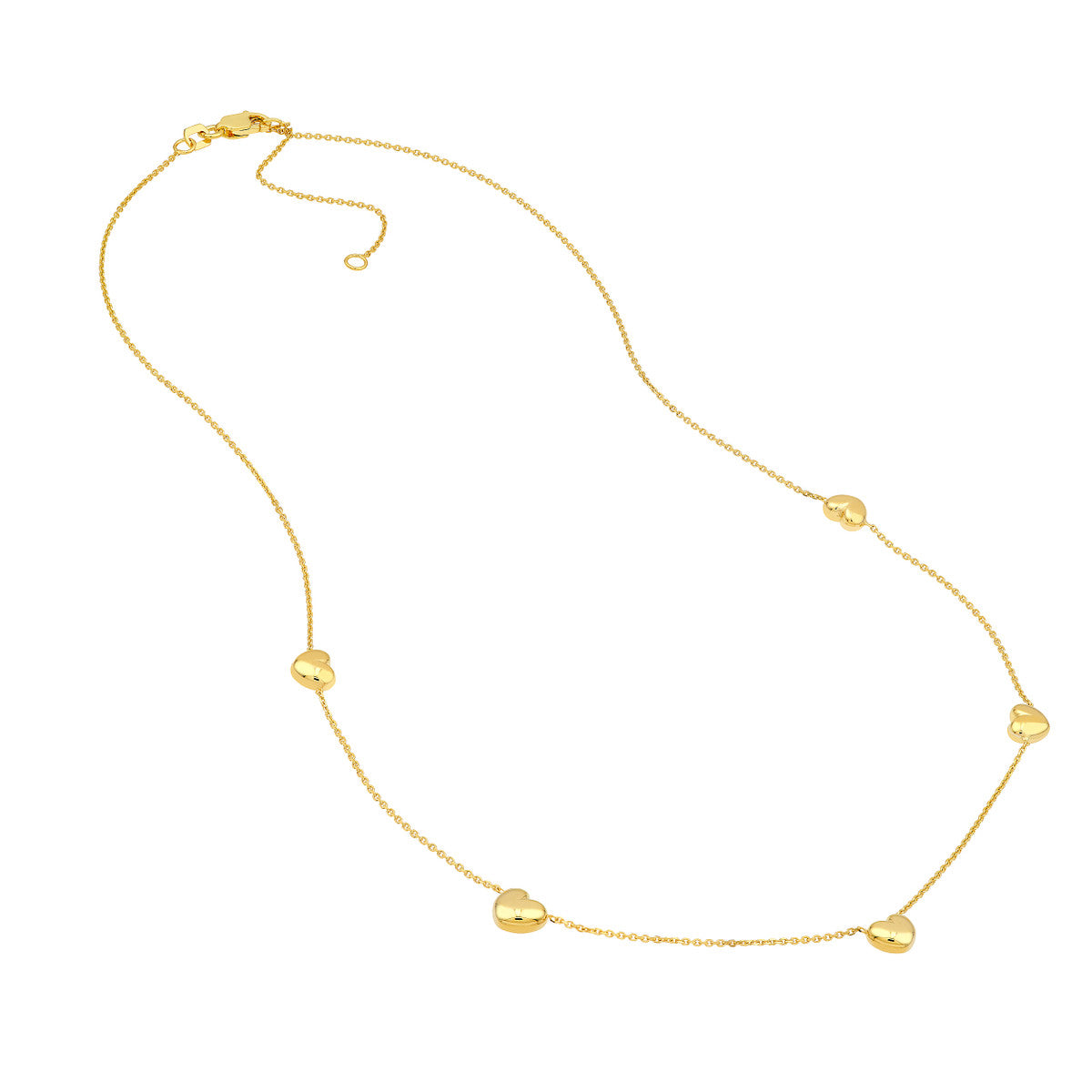 14K Yellow Gold Multi Heart Station Necklace Birmingham Jewelry Necklace Birmingham Jewelry 