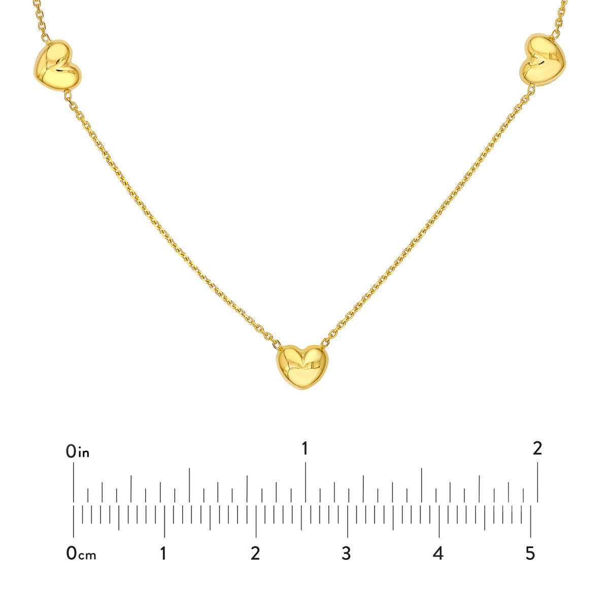 14K Yellow Gold Multi Heart Station Necklace Birmingham Jewelry Necklace Birmingham Jewelry 