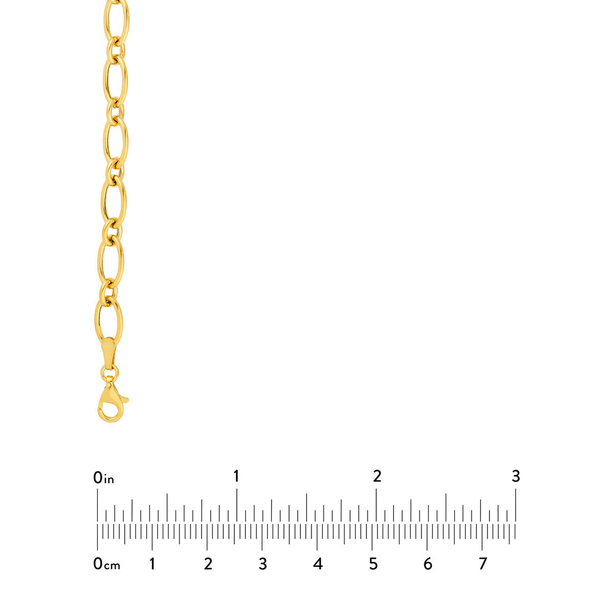 14K Yellow Gold Hollow Oval Link 1+1 Chain Necklace