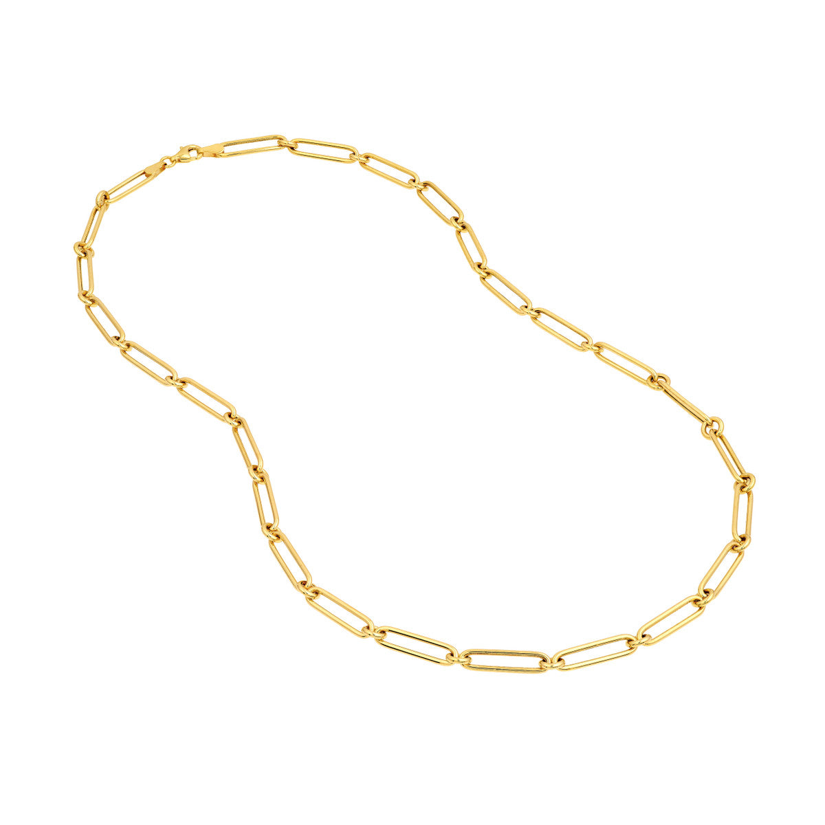 14K Yellow Gold Hollow Fancy Link 1+1 Chain