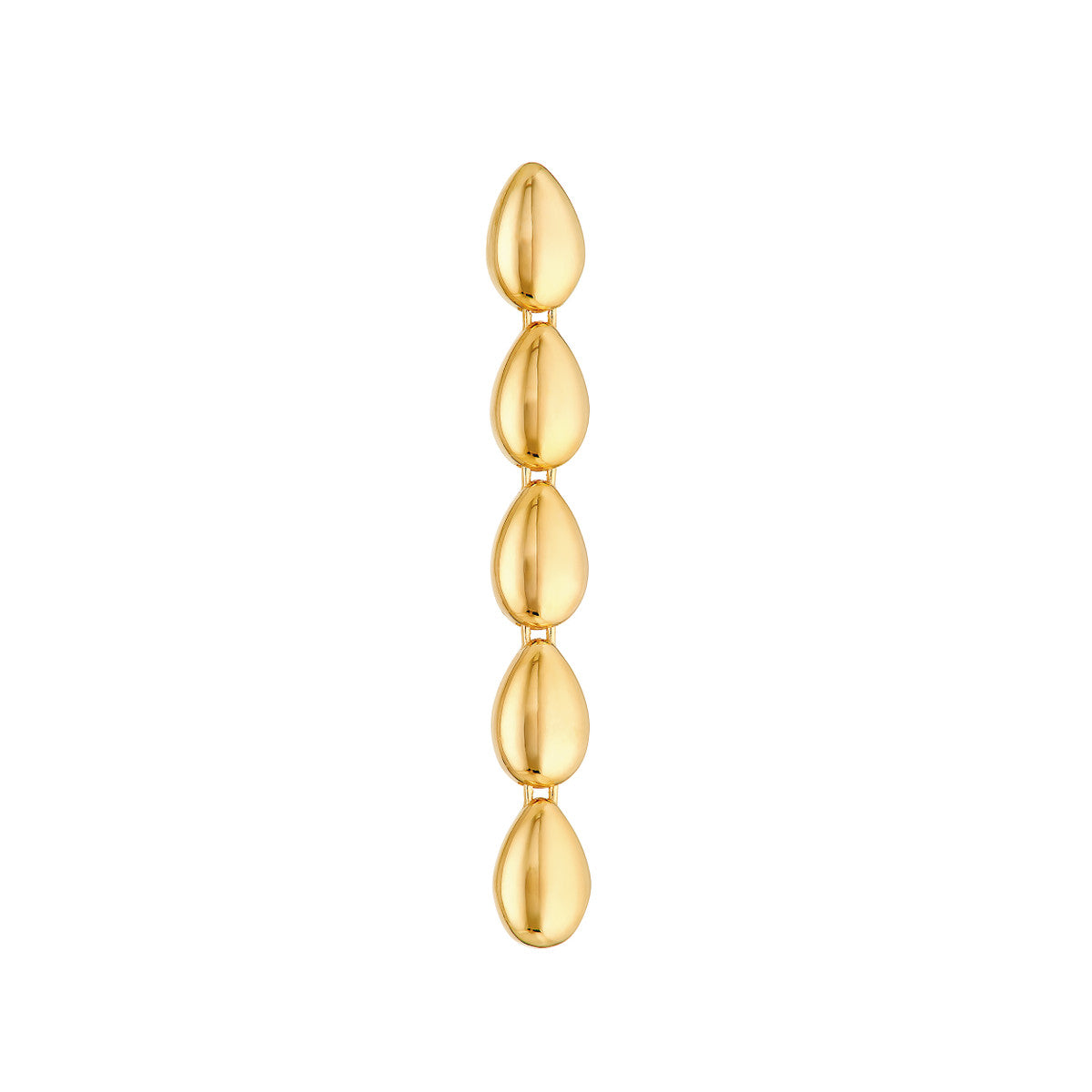 14K Yellow Gold 5 Teardrop Link Dangle Earrings