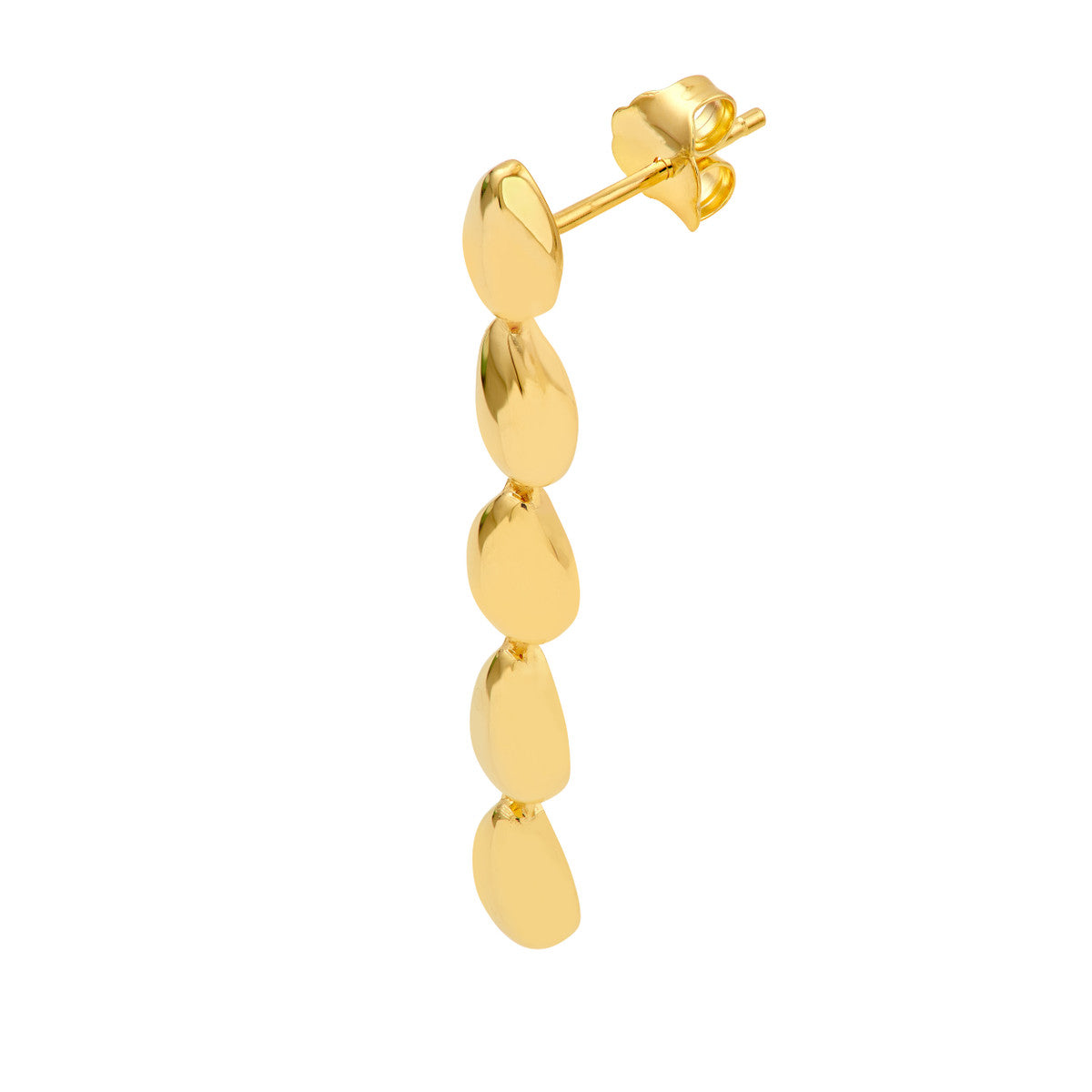 14K Yellow Gold 5 Teardrop Link Dangle Earrings
