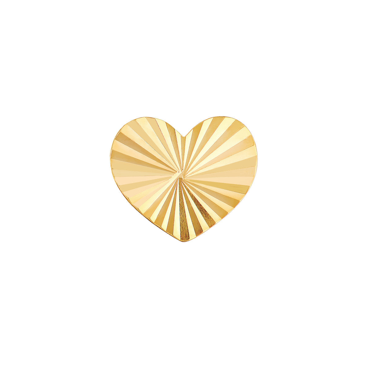 14K Yellow Gold Radiant Heart Stud Earrings