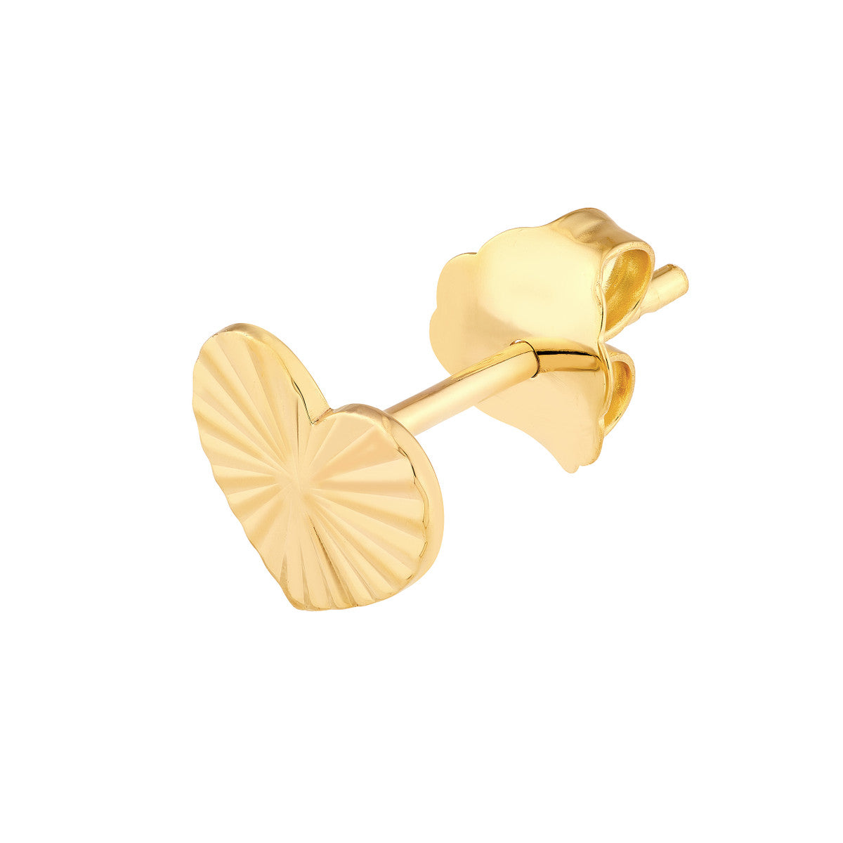 14K Yellow Gold Radiant Heart Stud Earrings