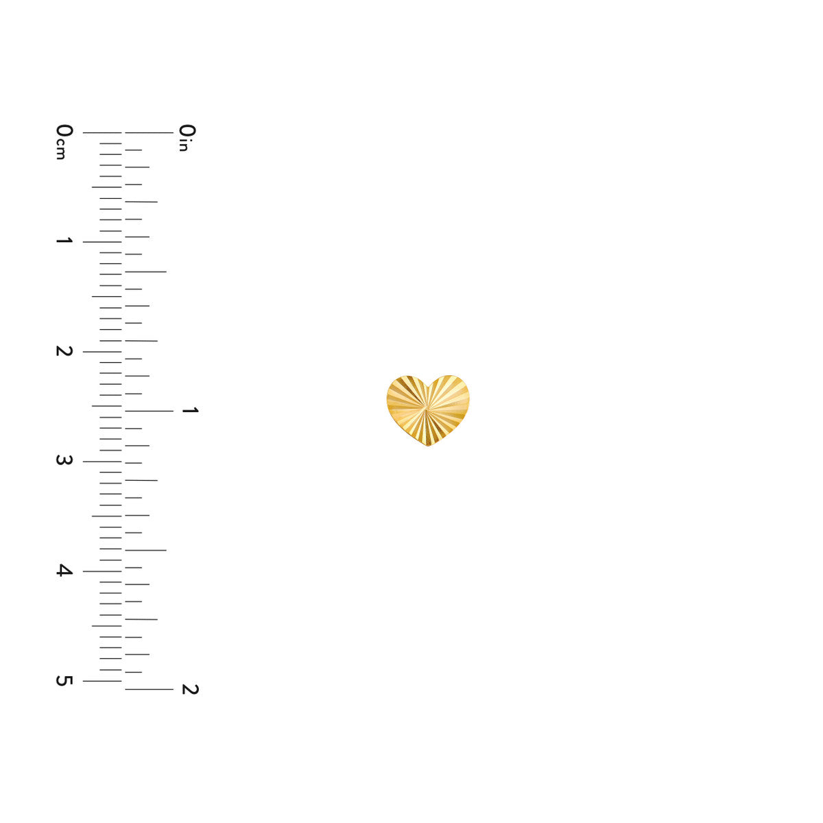 14K Yellow Gold Radiant Heart Stud Earrings