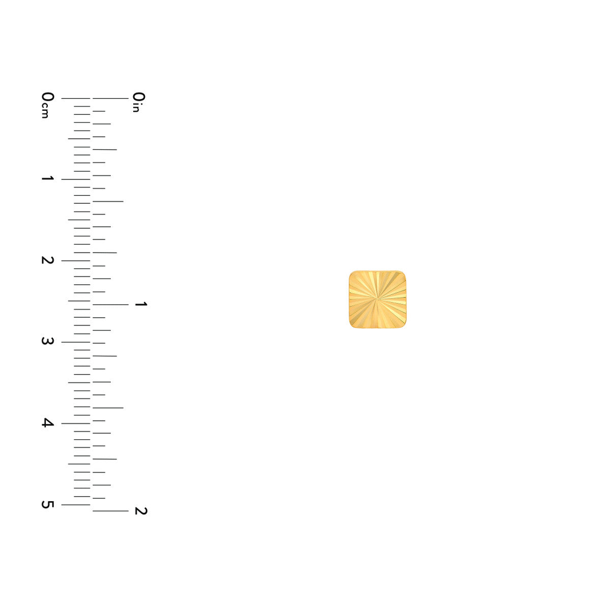 14K Yellow Gold Radiant Square Stud Earrings