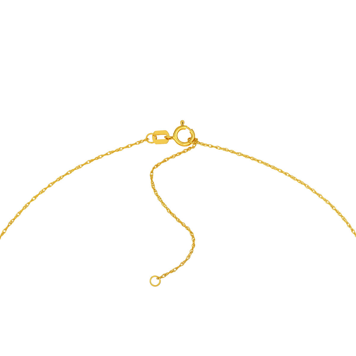 14K Yellow Gold Puffy East West Cross Pendant Necklace