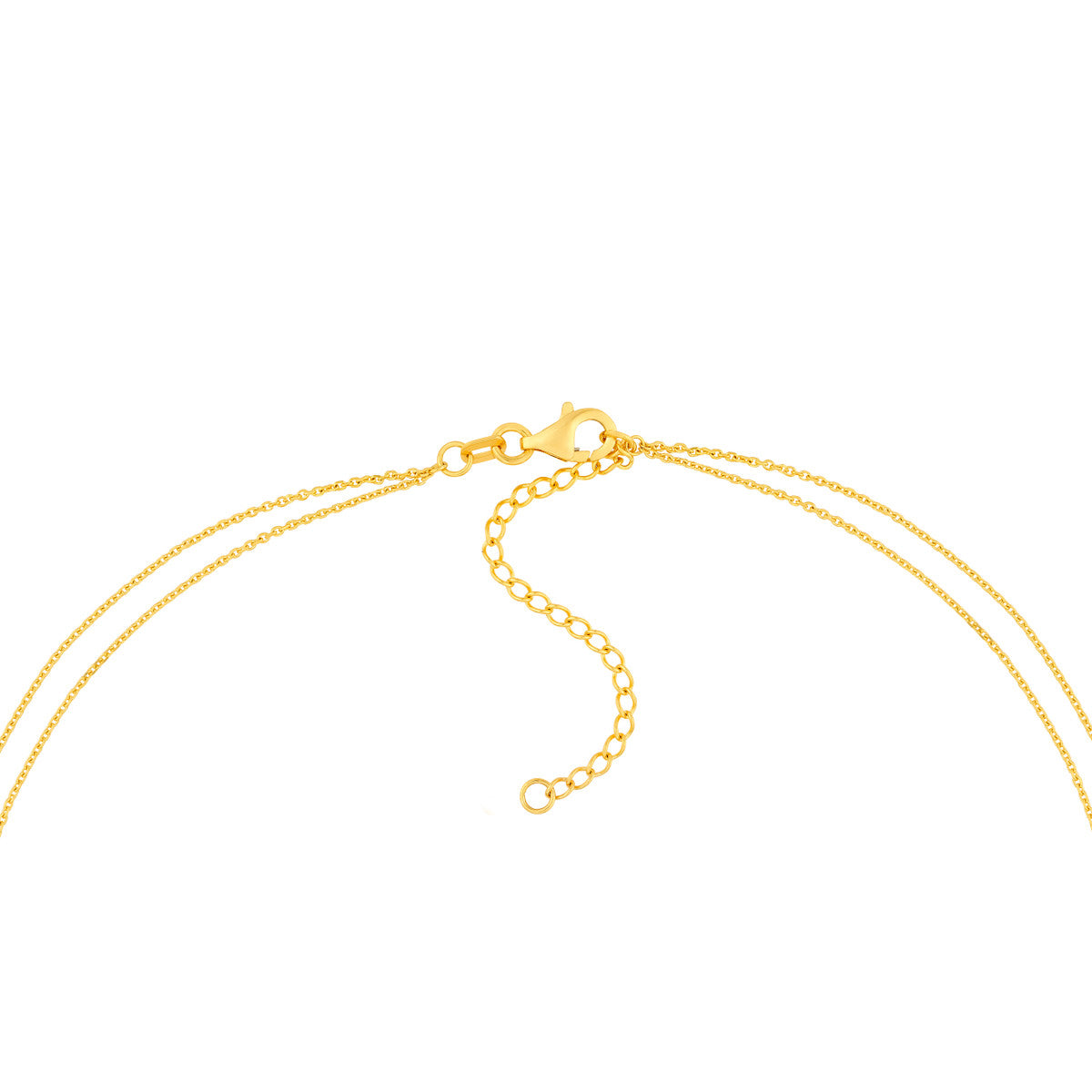 14K Two Tone Gold Double Chain Interlocking Circle Necklace