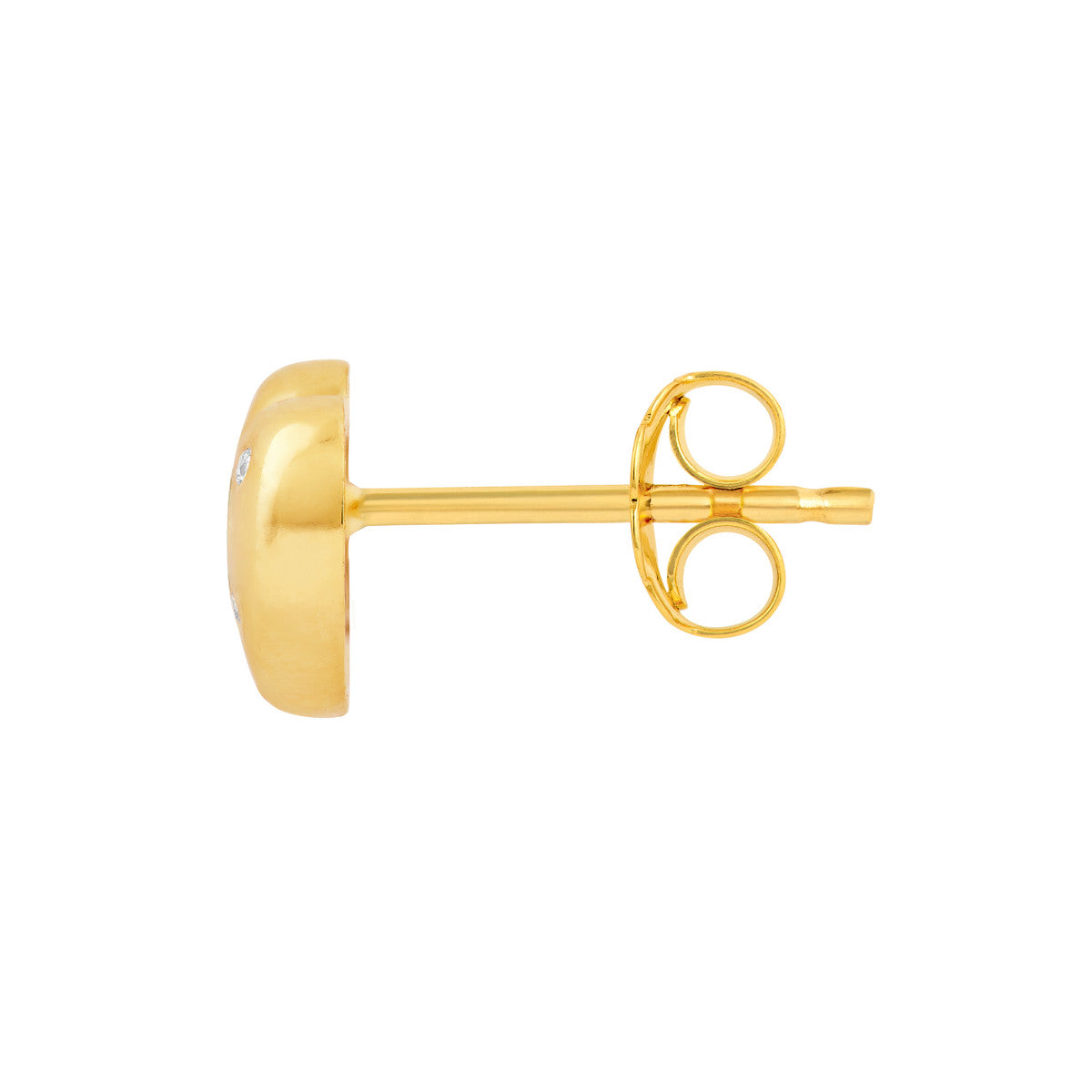 14K Yellow Gold 1/20tcw Diamond Puffy Heart Stud Earrings