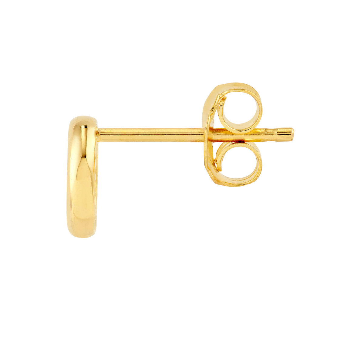 14K Yellow Gold Open Circle Stud Earrings