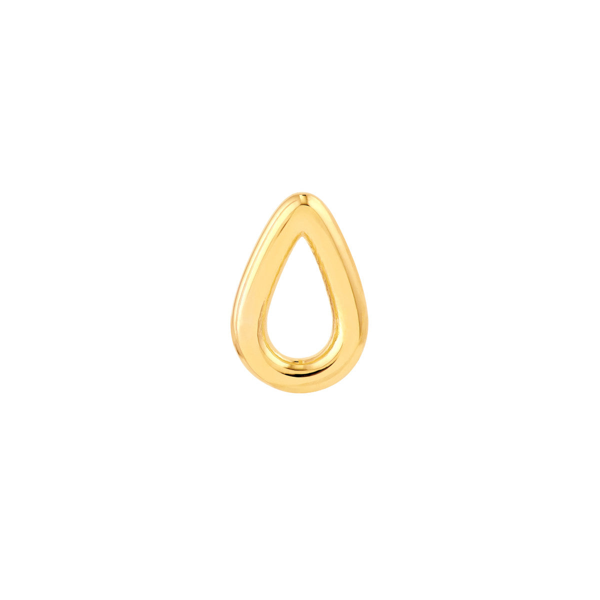 14K Yellow Gold 3D Open Teardrop Stud Earrings