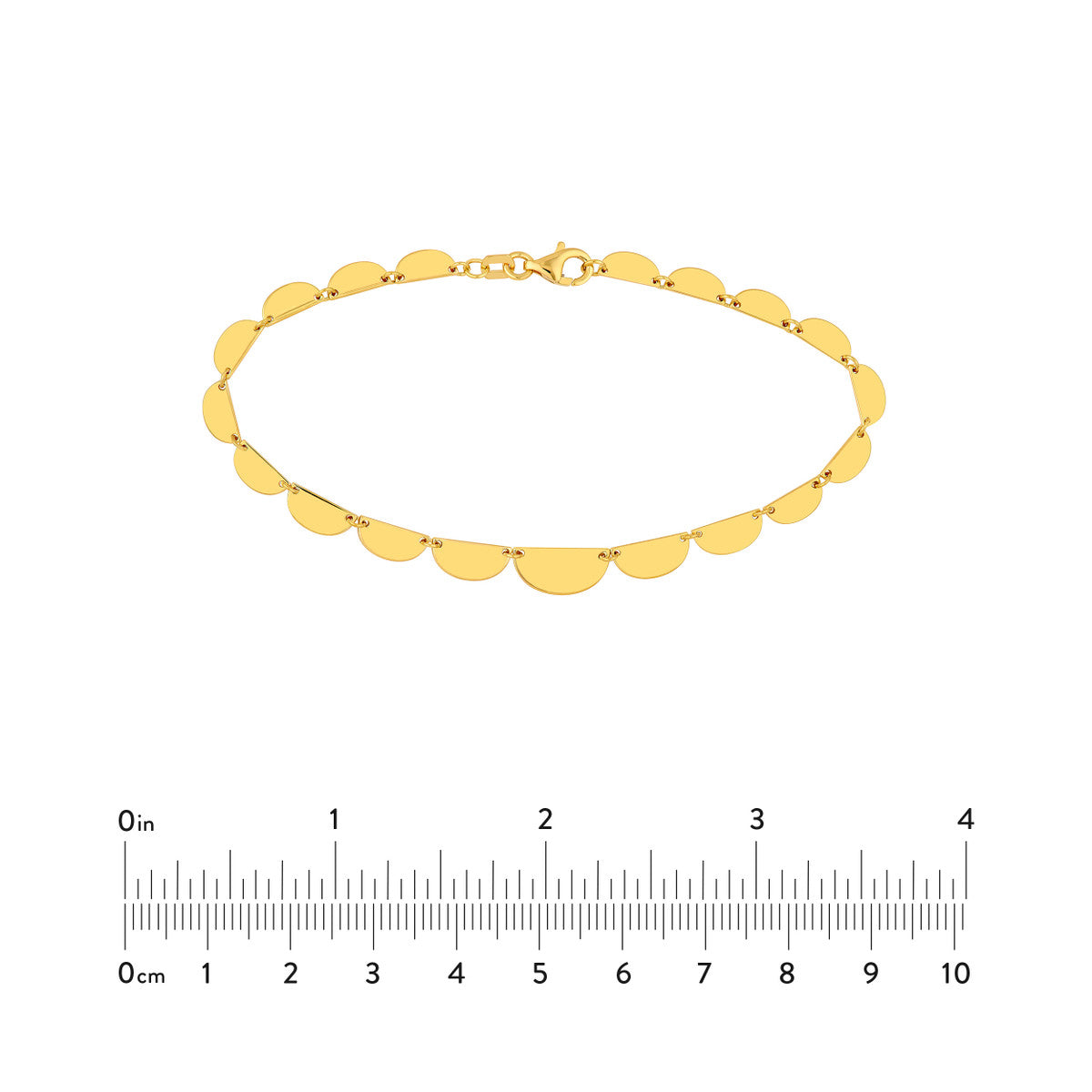 14K Yellow Gold Graduated Half Moon Link Bracelet Birmingham Jewelry Bracelet Birmingham Jewelry 
