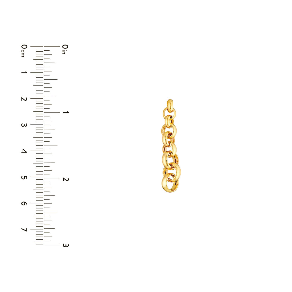 14K Yellow Gold Graduated Rolo Dangle Earrings Birmingham Jewelry Earrings Birmingham Jewelry 