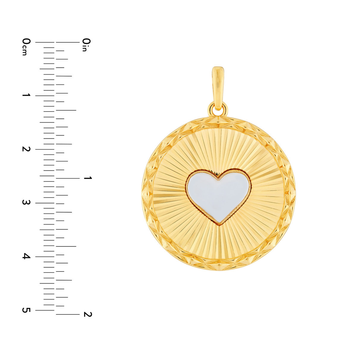 14K Two Tone Gold Fluted Heart Charm Birmingham Jewelry Pendant Birmingham Jewelry 