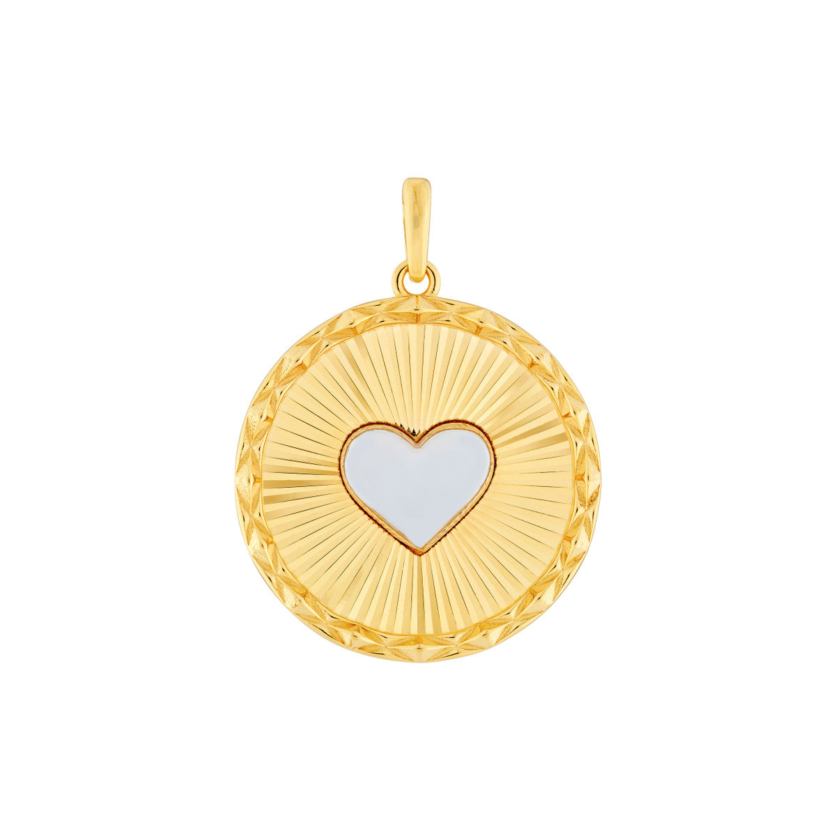 14K Two Tone Gold Fluted Heart Charm Birmingham Jewelry Pendant Birmingham Jewelry 