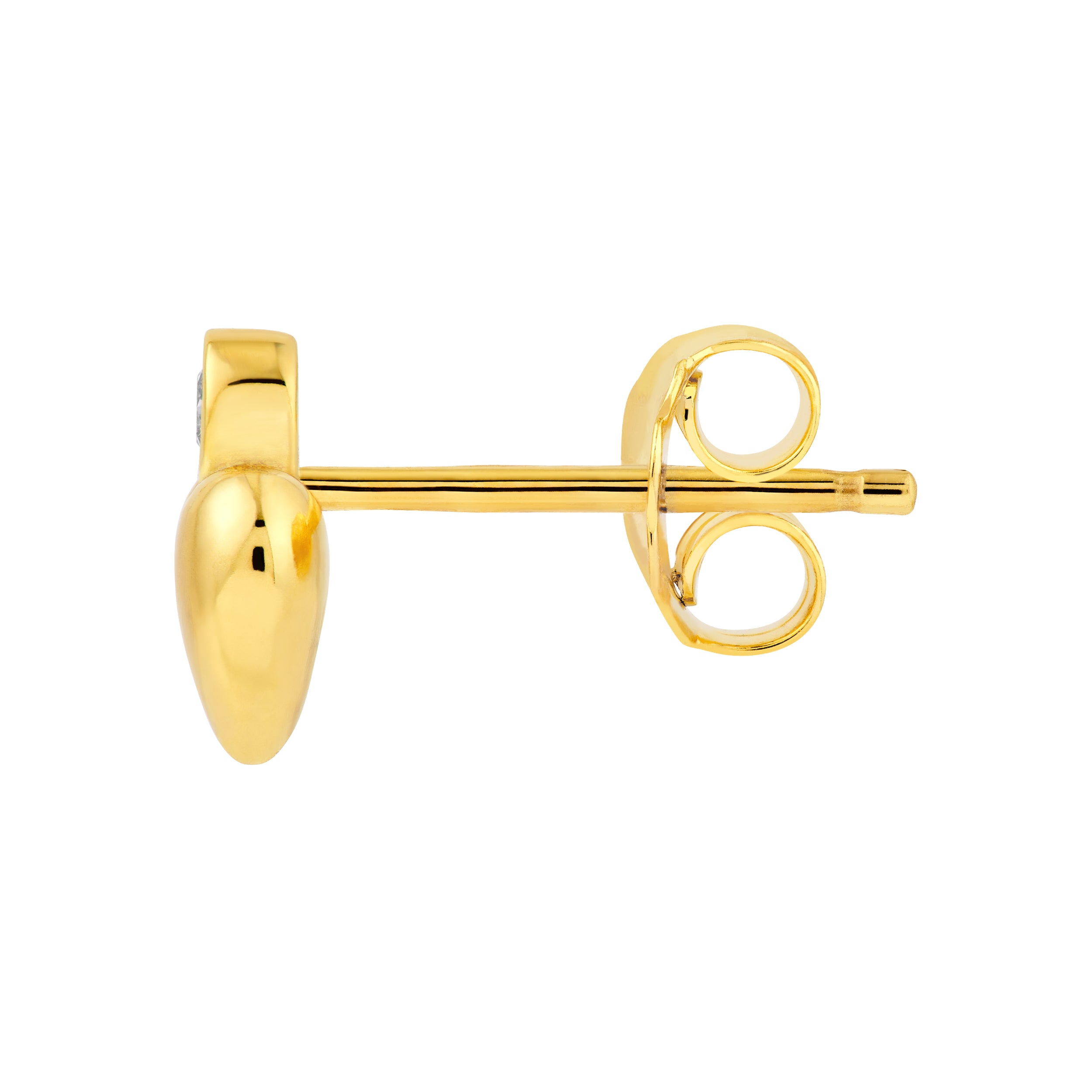 14K Yellow Gold 1/20tcw Diamond Heart Stud Earrings Birmingham Jewelry Earrings Birmingham Jewelry 
