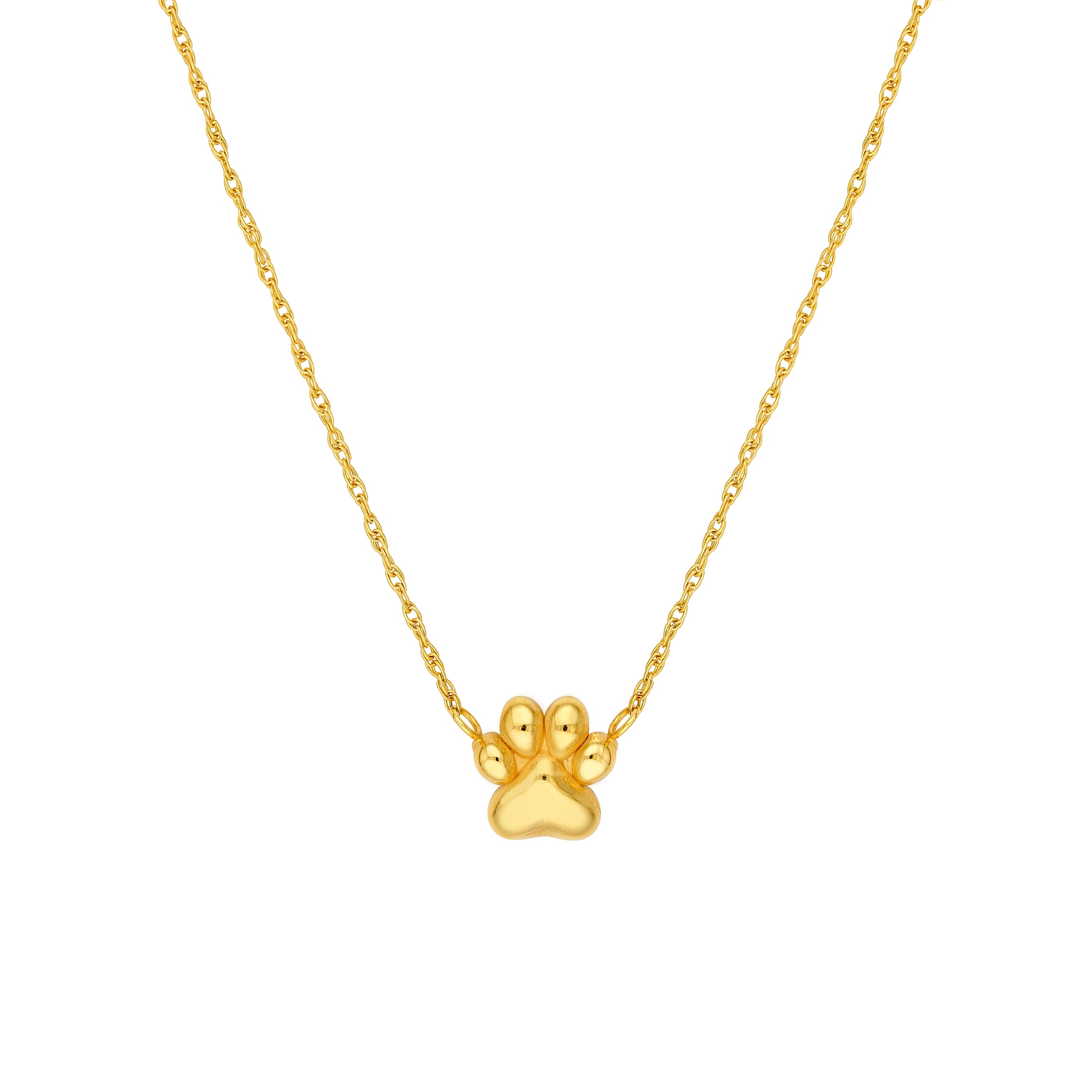 14K Yellow Gold So You Paw Print Pendant Necklace Birmingham Jewelry Necklace Birmingham Jewelry 