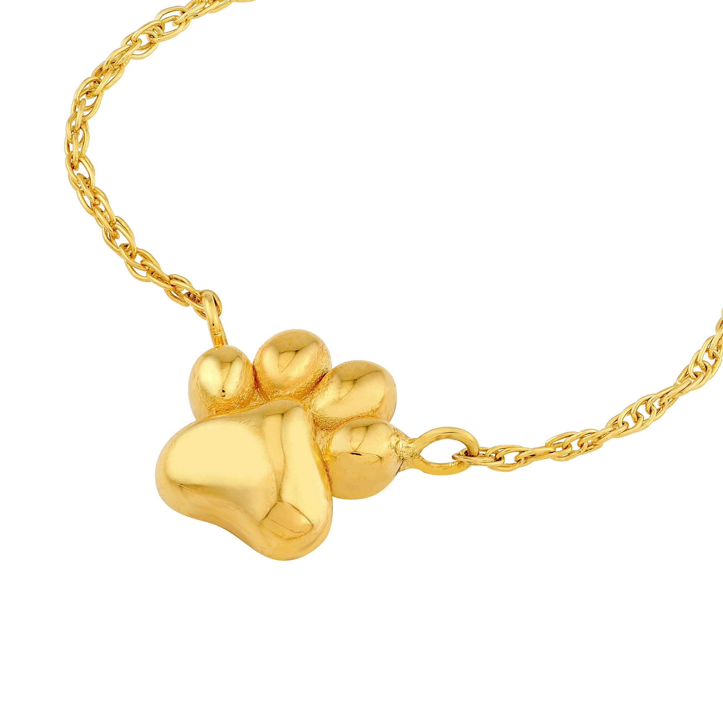 14K Yellow Gold So You Paw Print Pendant Necklace Birmingham Jewelry Necklace Birmingham Jewelry 