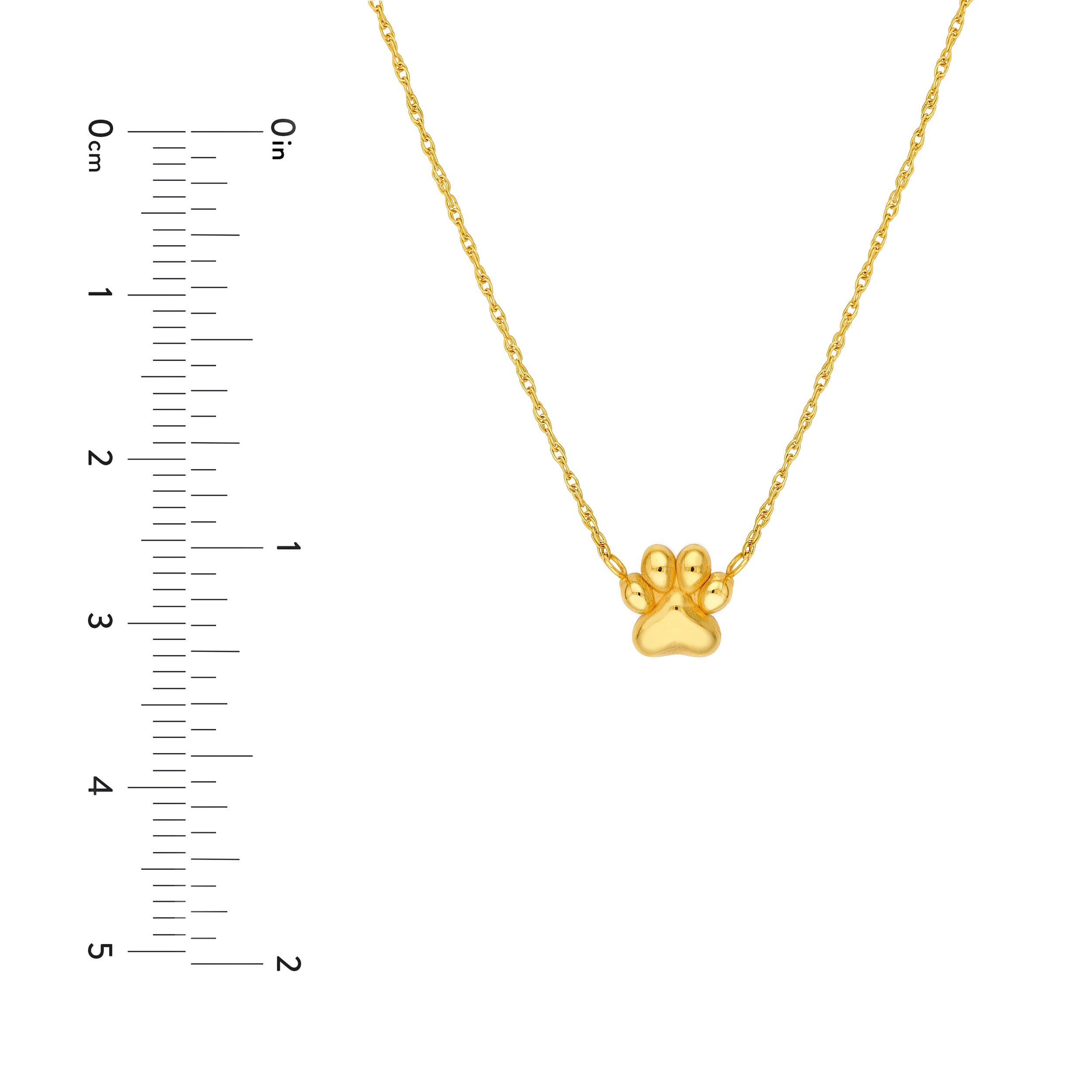 14K Yellow Gold So You Paw Print Pendant Necklace Birmingham Jewelry Necklace Birmingham Jewelry 