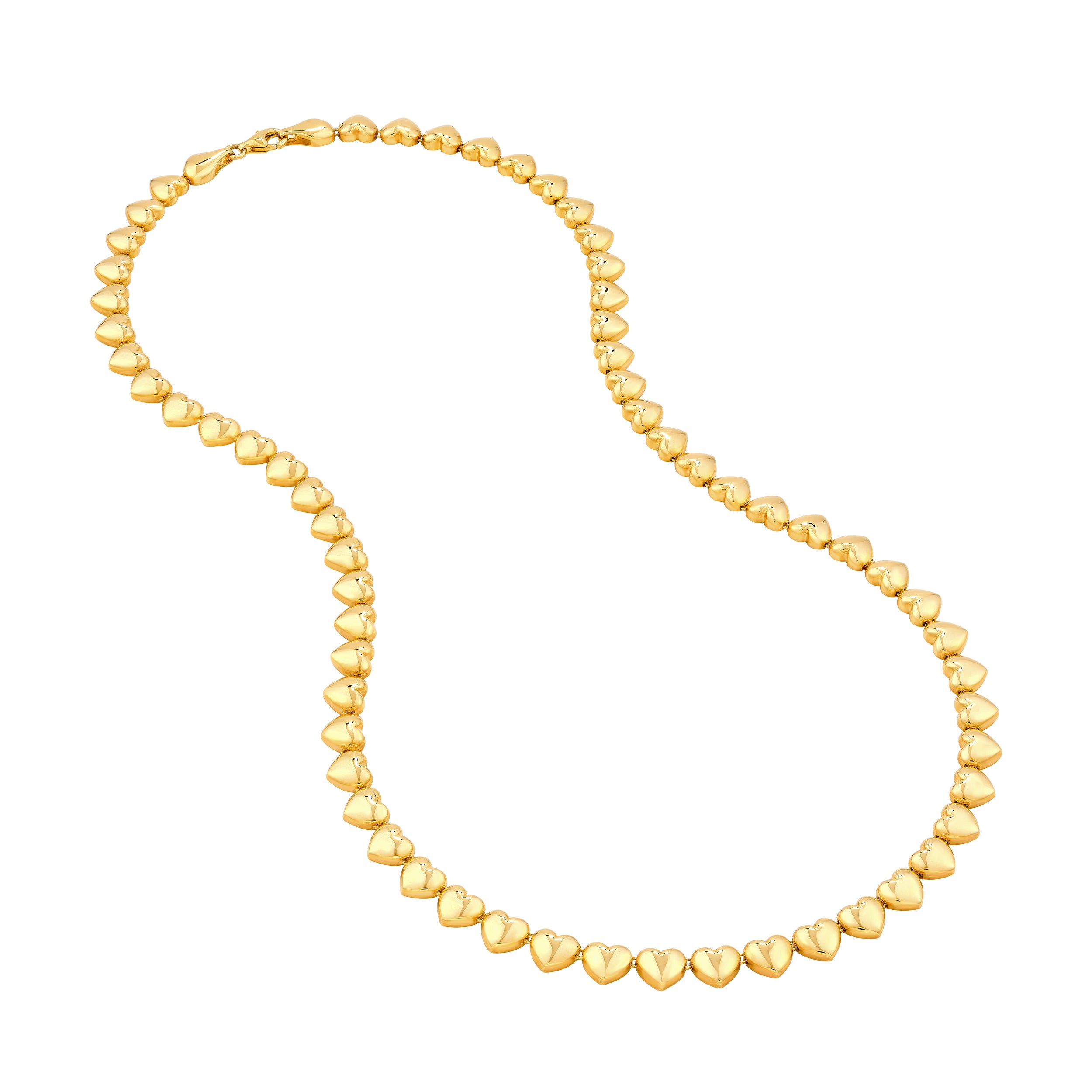 14K Yellow Gold Puffy Heart Link Birmingham Jewelry Necklace Birmingham Jewelry 