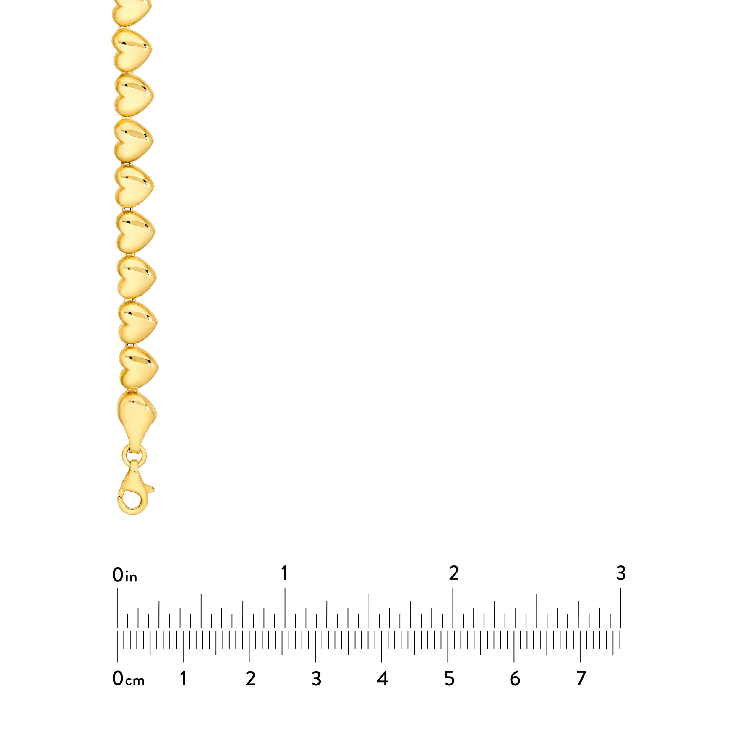 14K Yellow Gold Puffy Heart Link Birmingham Jewelry Necklace Birmingham Jewelry 