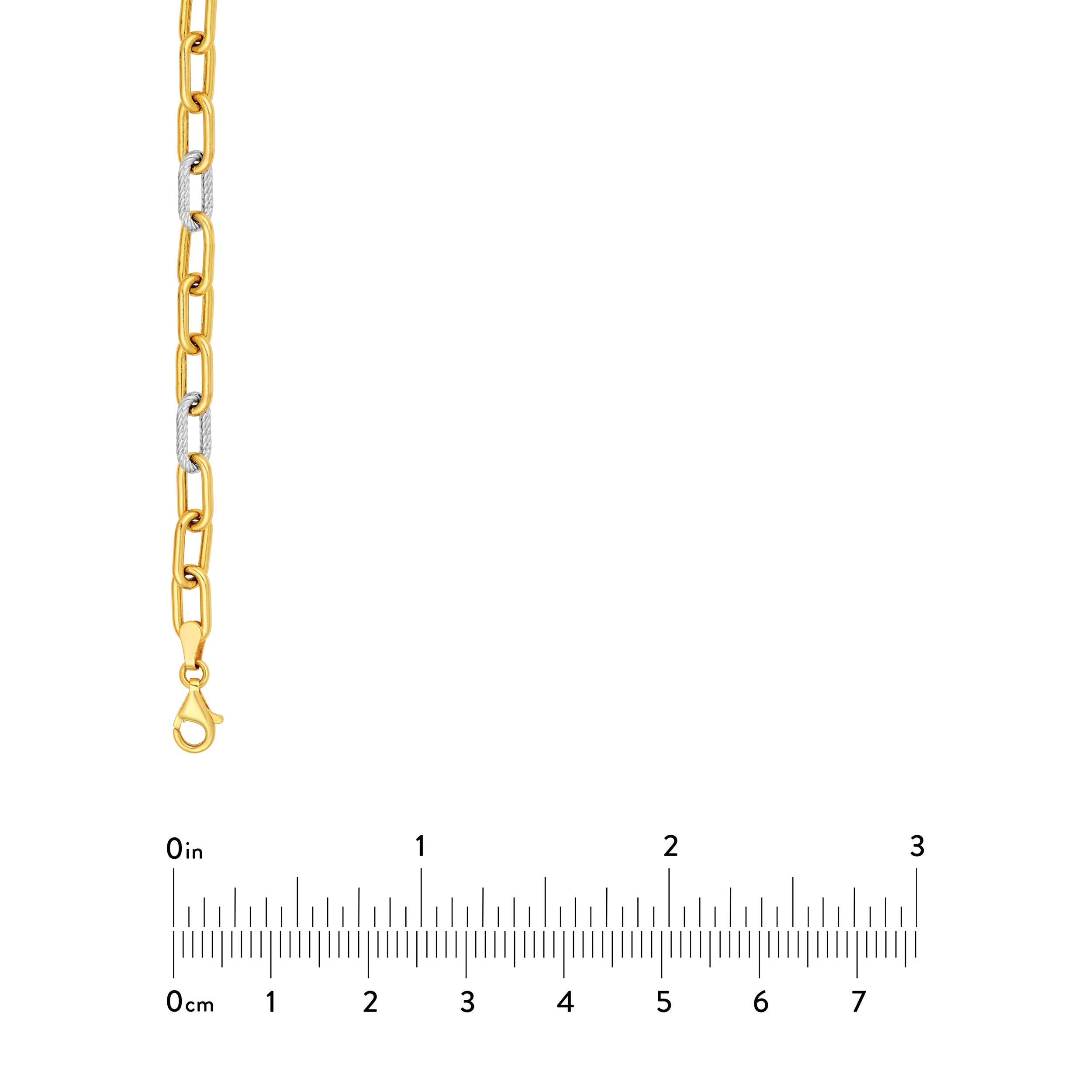 14K Two-Tone Gold 5.90mm Oval 3+1 Link Necklace Birmingham Jewelry Necklace Birmingham Jewelry 