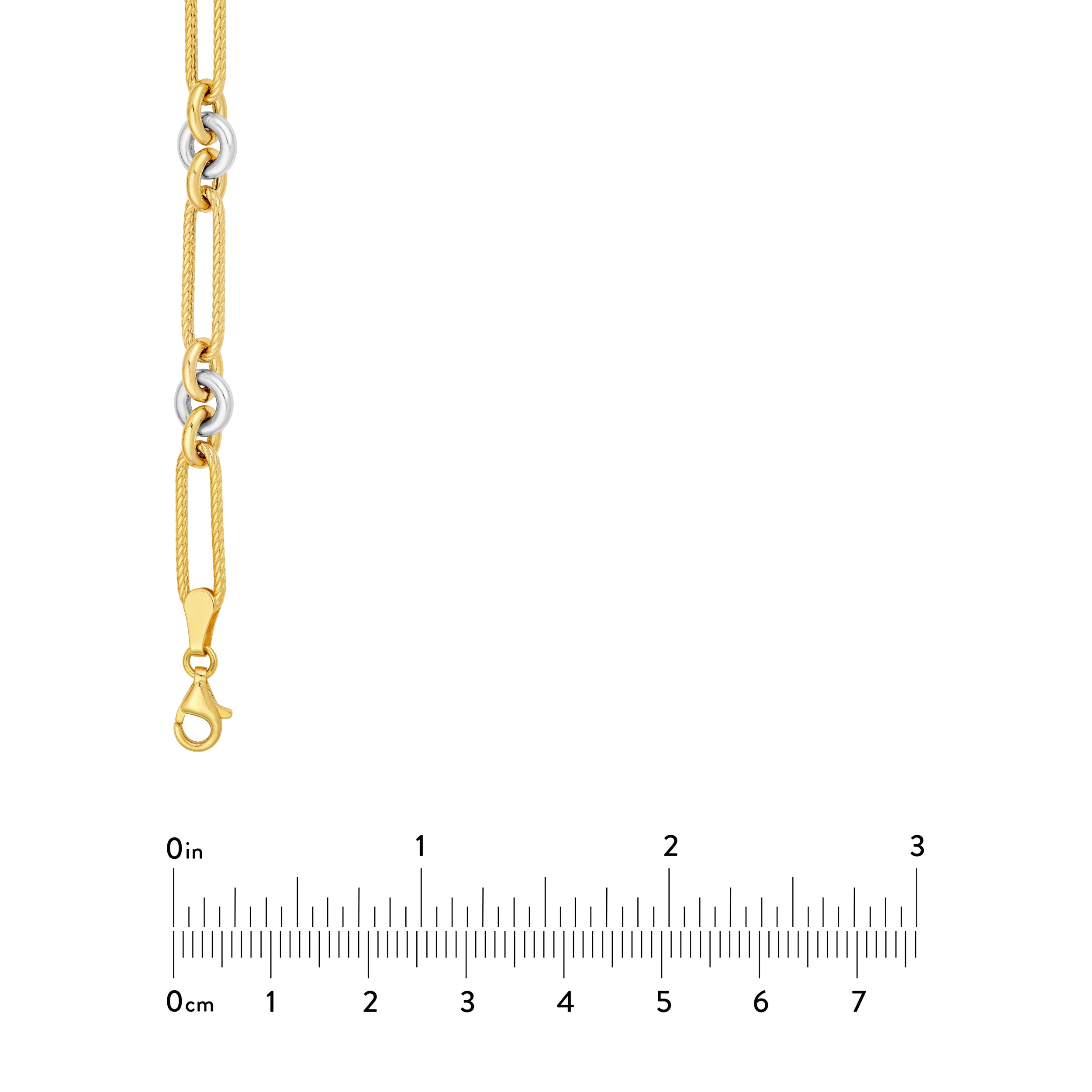 14K Two-Tone Gold Twist Oval Link Necklace Birmingham Jewelry Necklace Birmingham Jewelry 