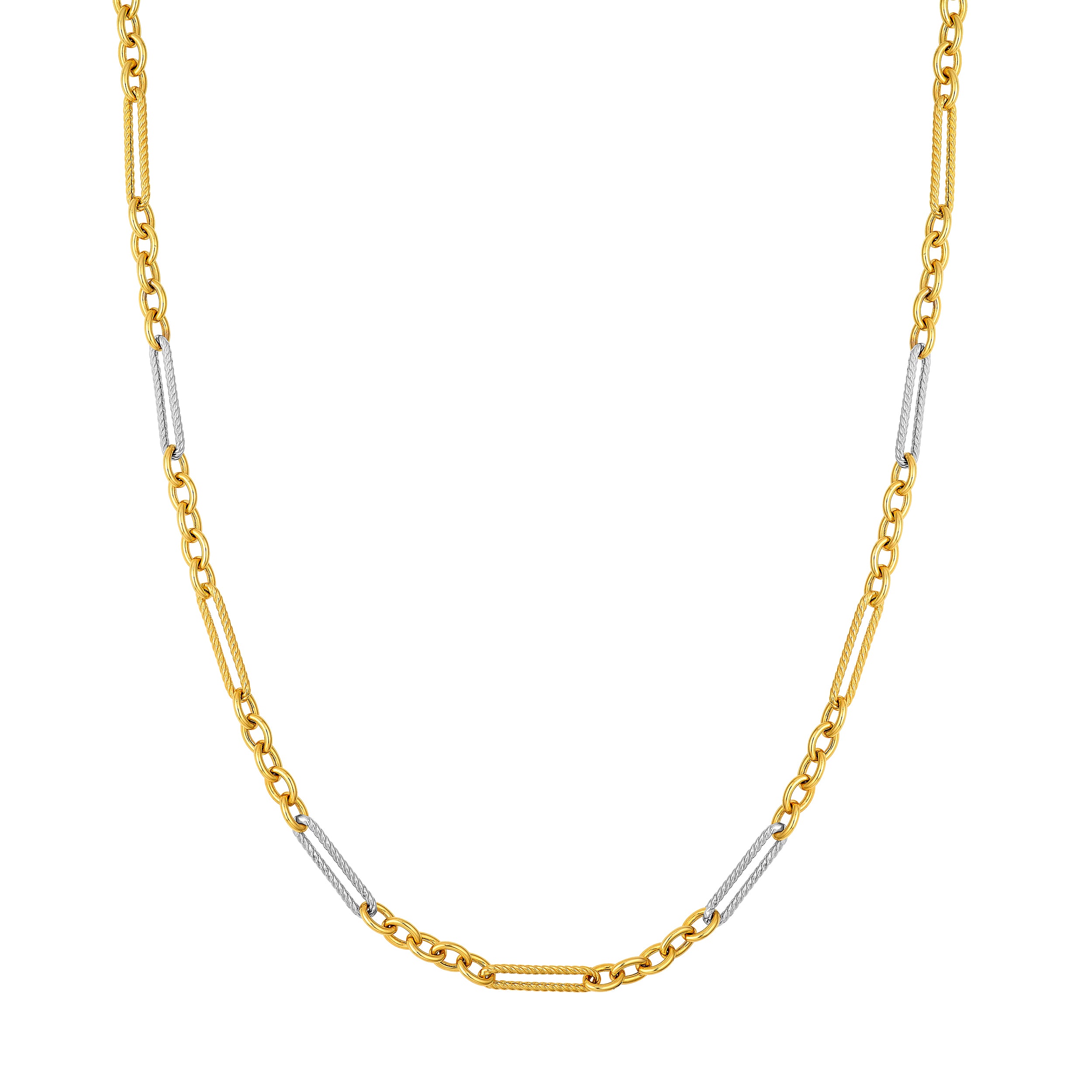 14K Two-Tone Gold 5+1 Twist Link Necklace Birmingham Jewelry Necklace Birmingham Jewelry 