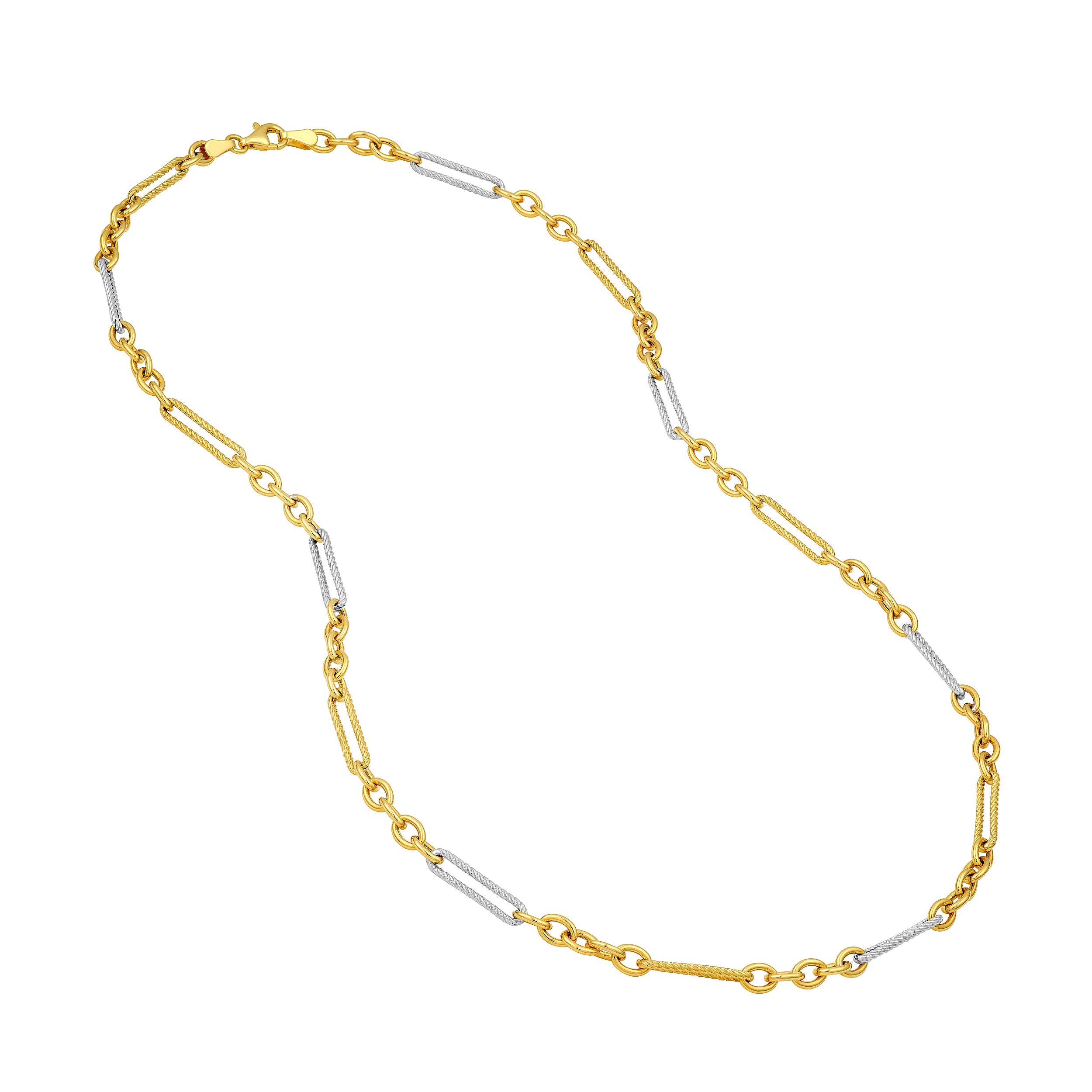 14K Two-Tone Gold 5+1 Twist Link Necklace Birmingham Jewelry Necklace Birmingham Jewelry 