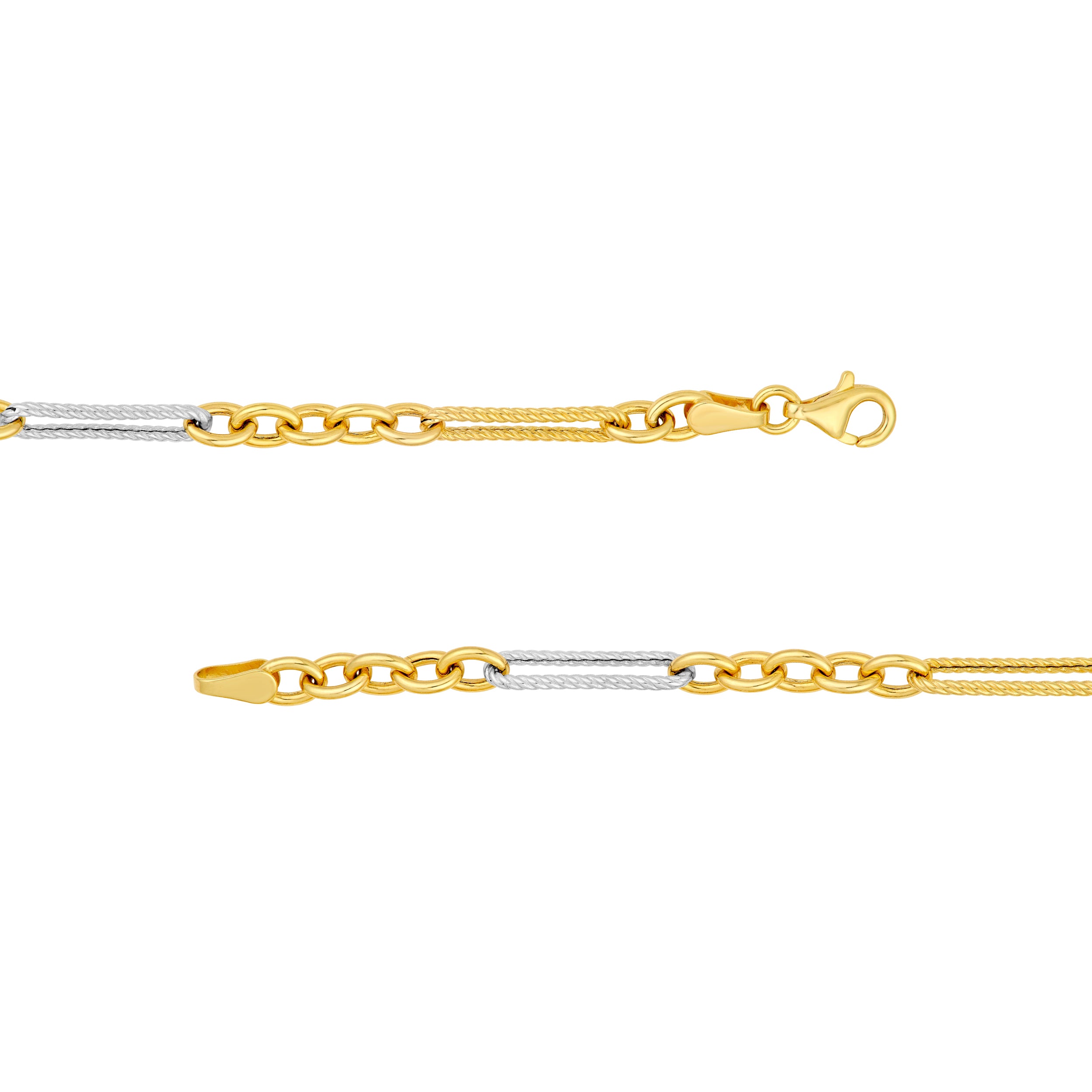 14K Two-Tone Gold 5+1 Twist Link Necklace Birmingham Jewelry Necklace Birmingham Jewelry 
