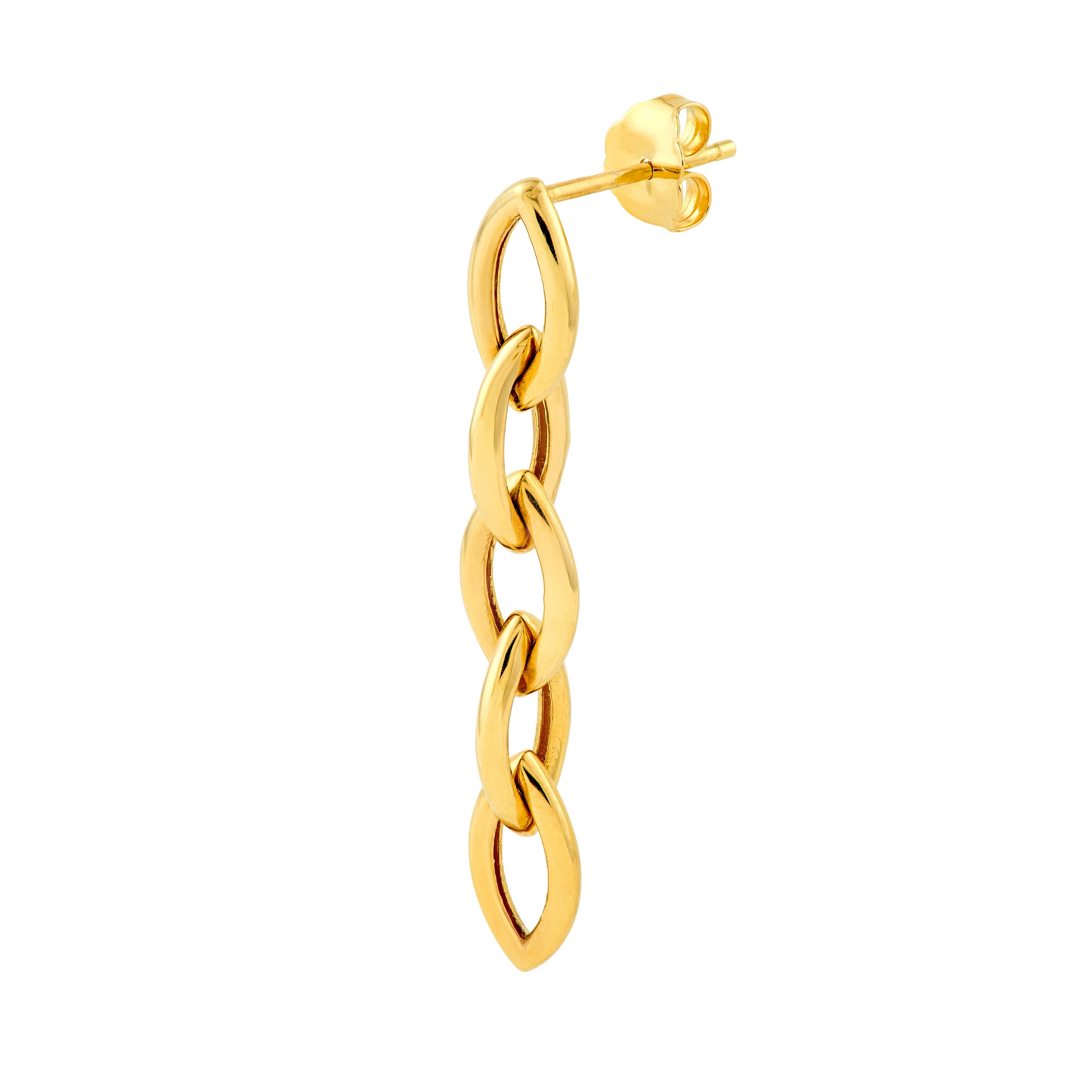 14K Yellow Gold Marquise Shape Link Dangle Earrings Birmingham Jewelry Earrings Birmingham Jewelry 
