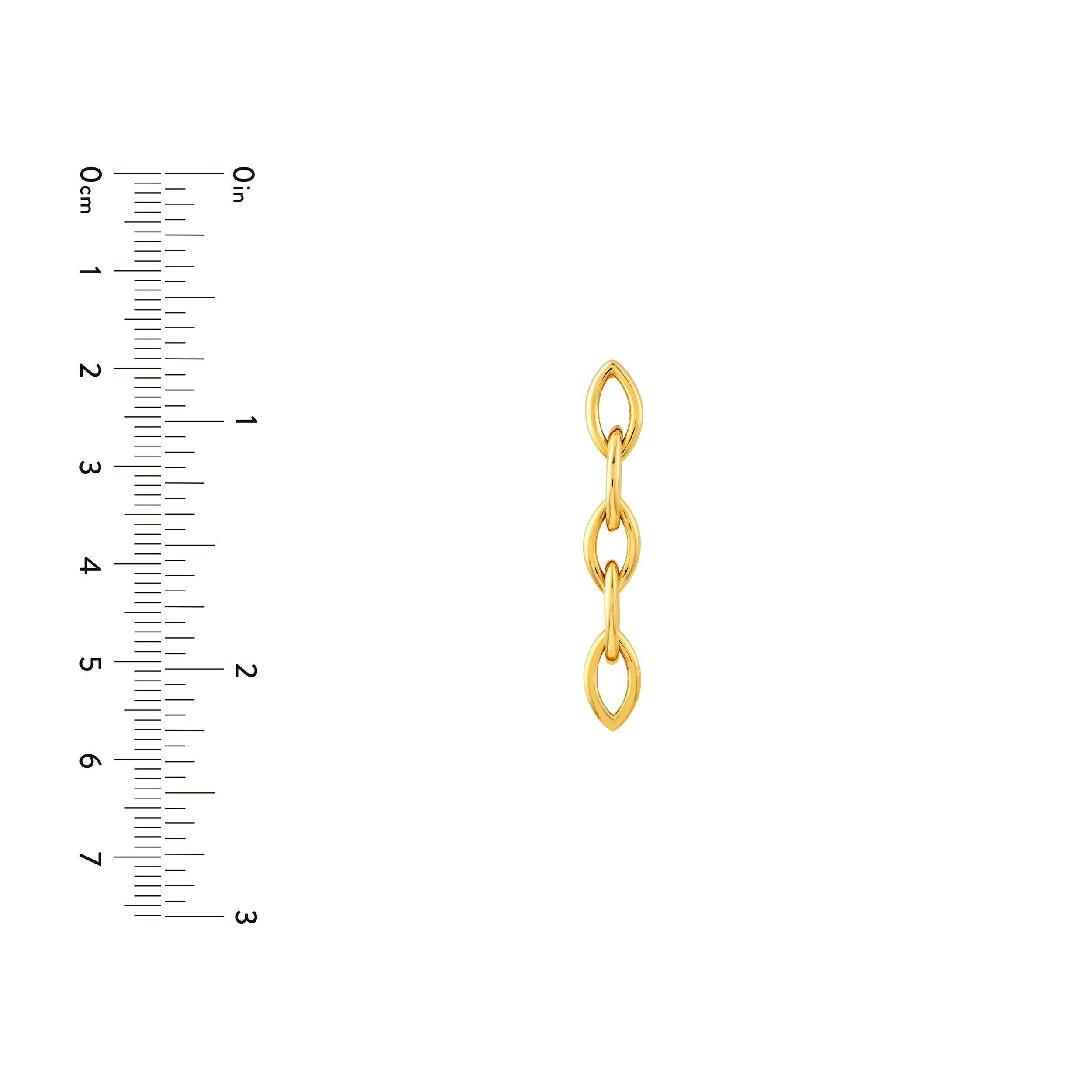 14K Yellow Gold Marquise Shape Link Dangle Earrings Birmingham Jewelry Earrings Birmingham Jewelry 