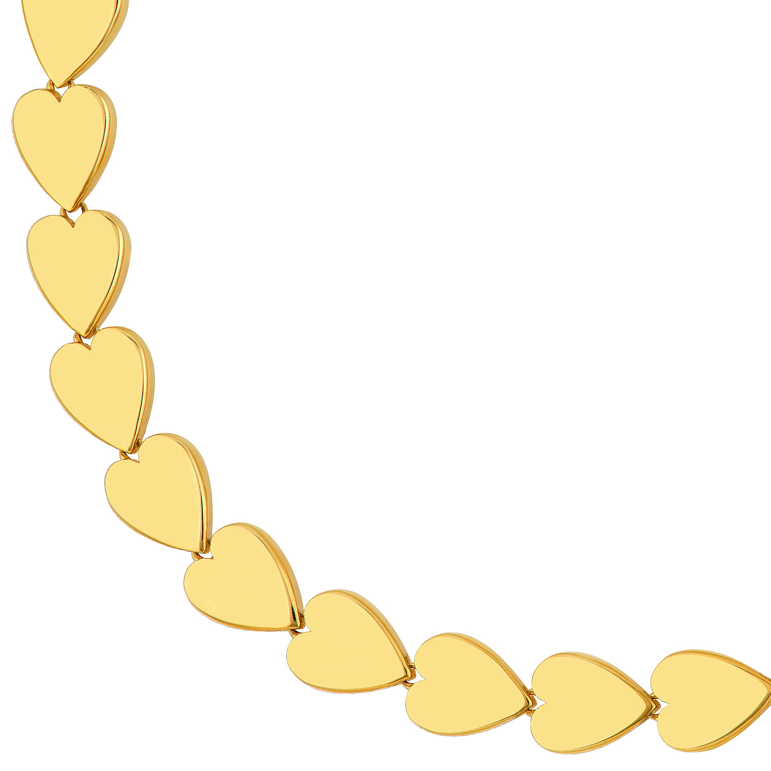 14K Yellow Gold Eternal Heart Link Chain Birmingham Jewelry Bracelet Birmingham Jewelry 