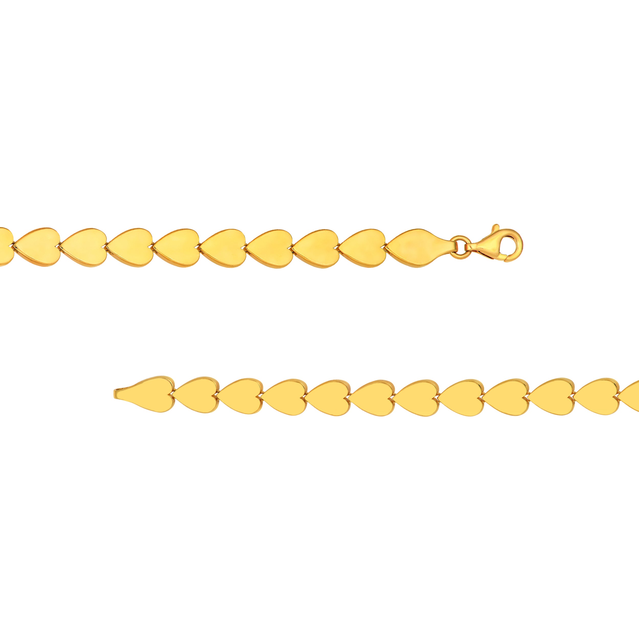 14K Yellow Gold Eternal Heart Link Chain Birmingham Jewelry Bracelet Birmingham Jewelry 