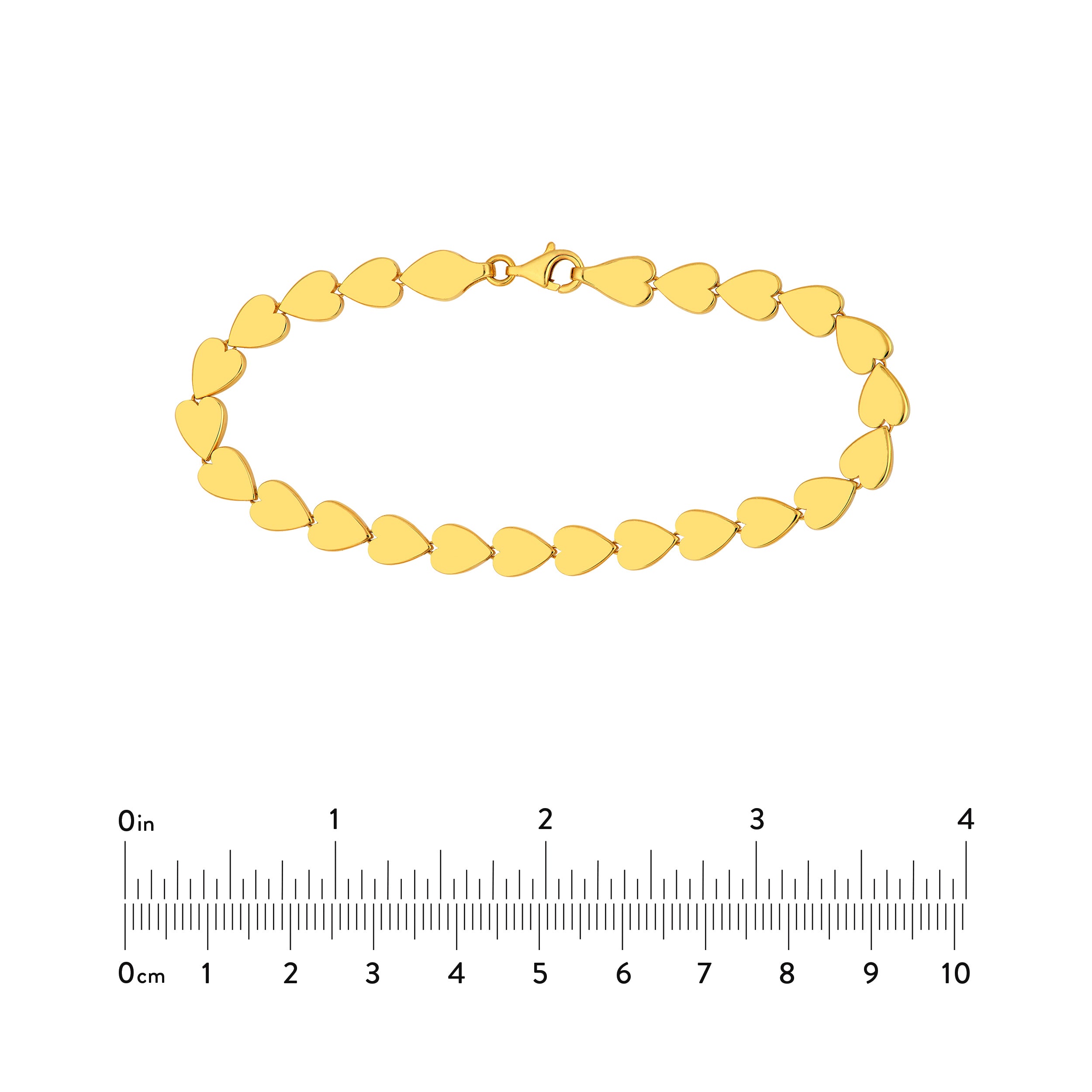 14K Yellow Gold Eternal Heart Link Chain Birmingham Jewelry Bracelet Birmingham Jewelry 