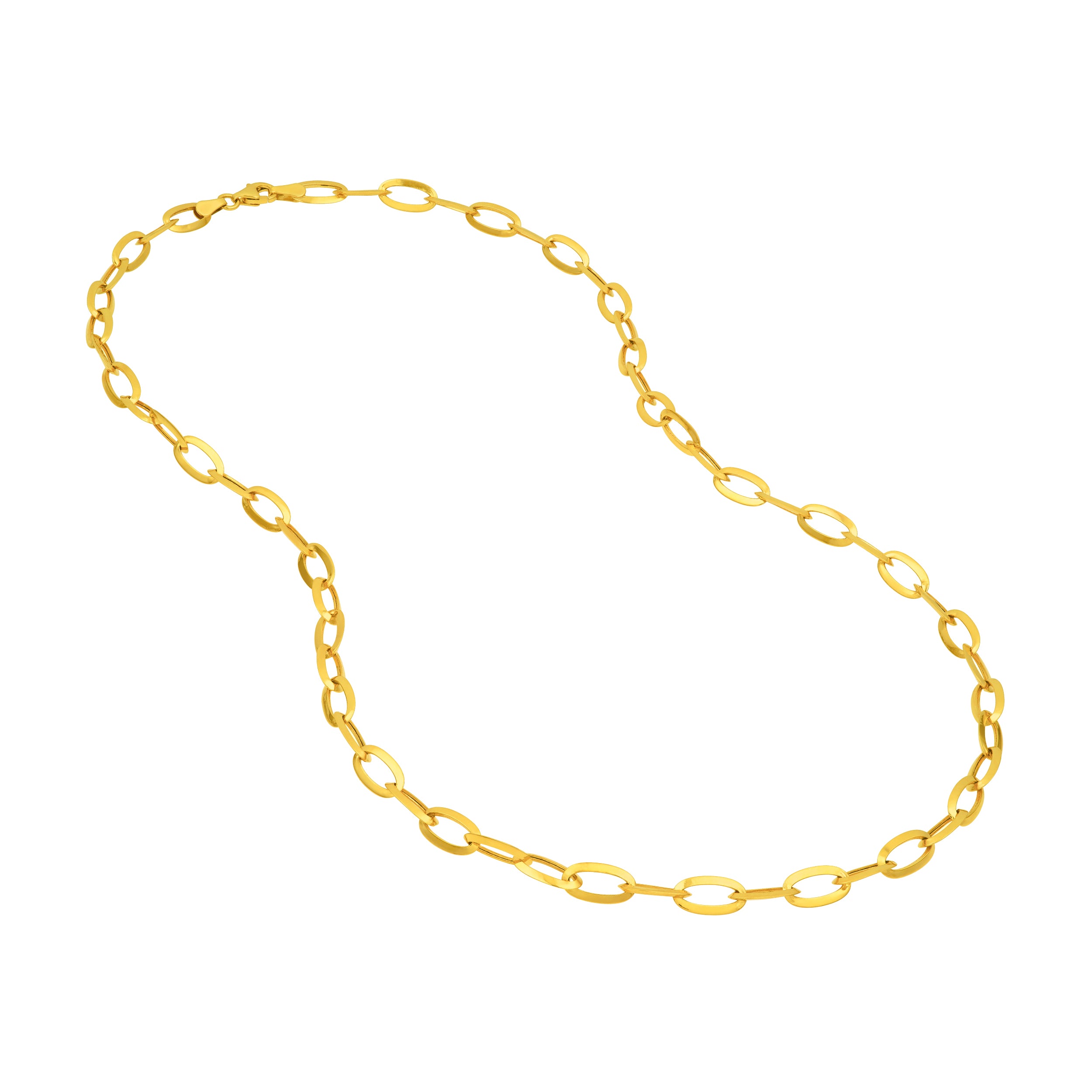 14K Yellow Gold 5.20mm Oval Link Chain Birmingham Jewelry Necklace Birmingham Jewelry 