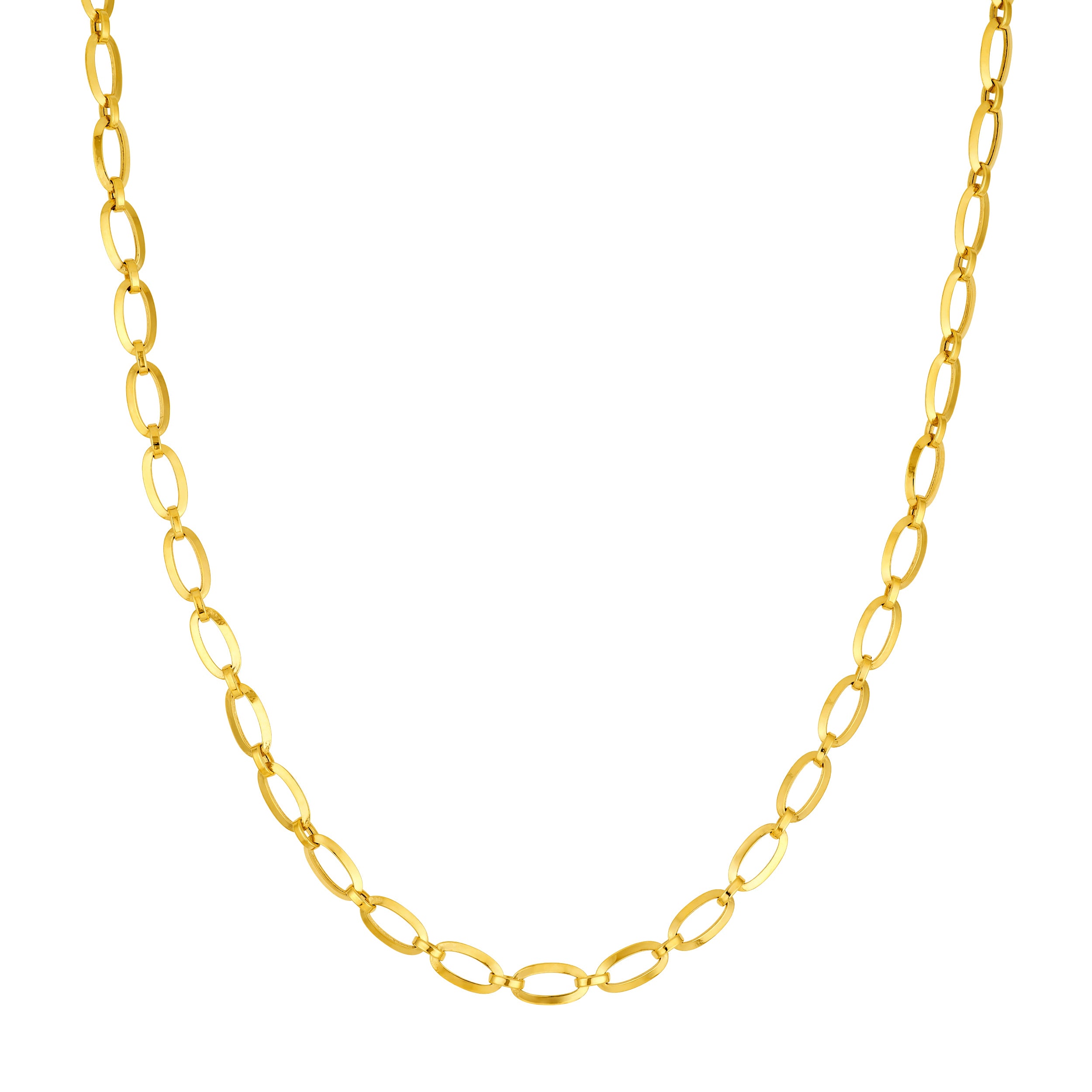 14K Yellow Gold 5.20mm 1+1 Oval Link Chain Birmingham Jewelry Necklace Birmingham Jewelry 