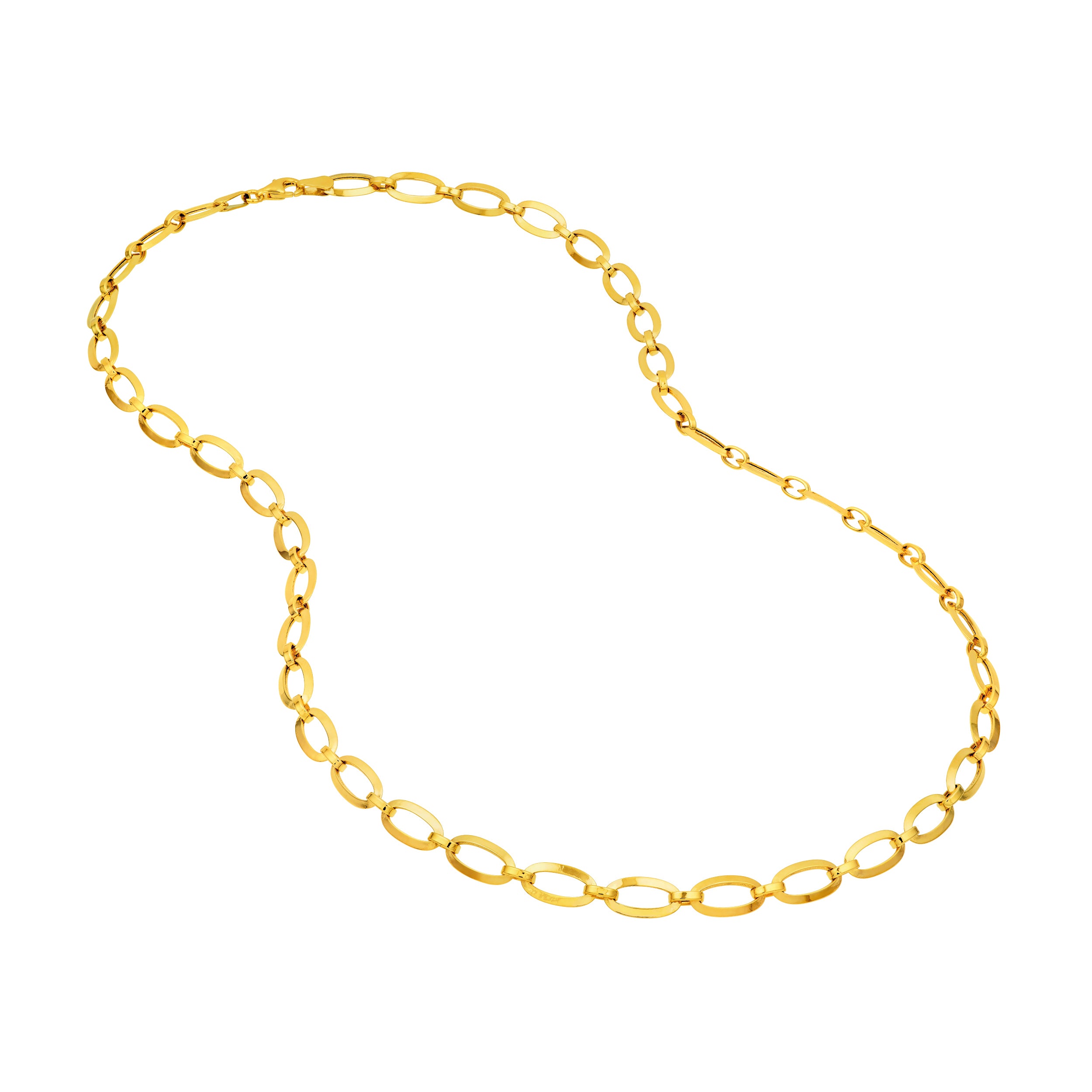 14K Yellow Gold 5.20mm 1+1 Oval Link Chain Birmingham Jewelry Necklace Birmingham Jewelry 